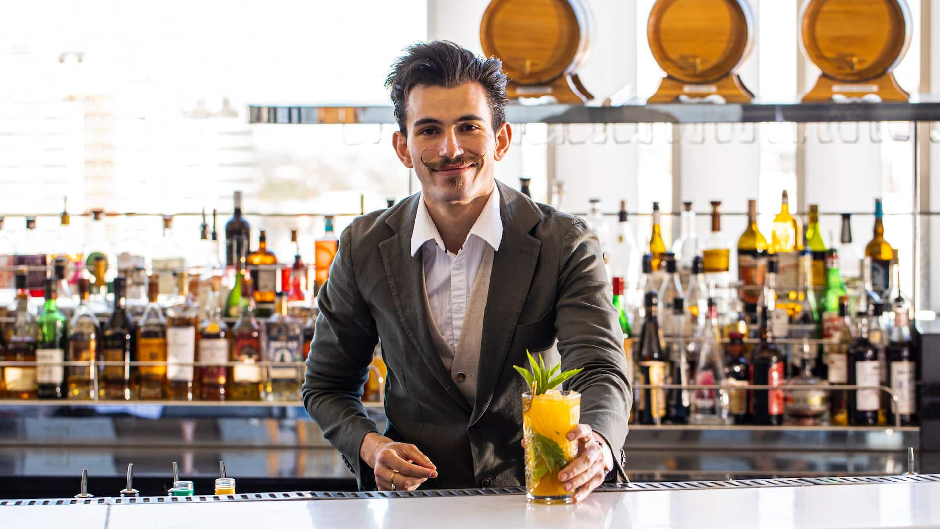Hyatt Regency Sydney Zephyr Bar Passionfruit Mojito Cocktail Bartender
