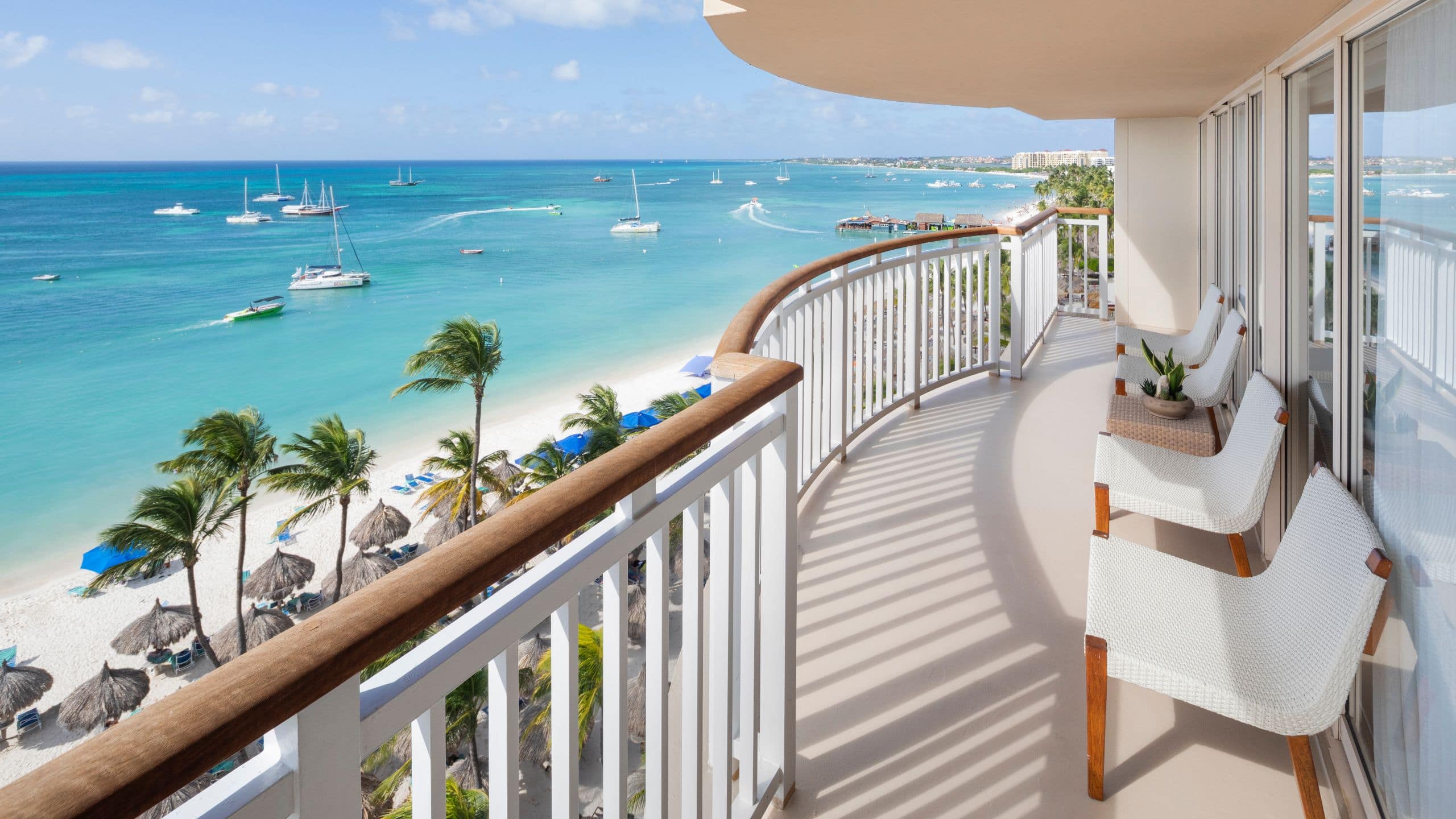 Hyatt Regency Aruba Resort Spa and Casino Orquedia Suite Oceanfront Balcony Seating