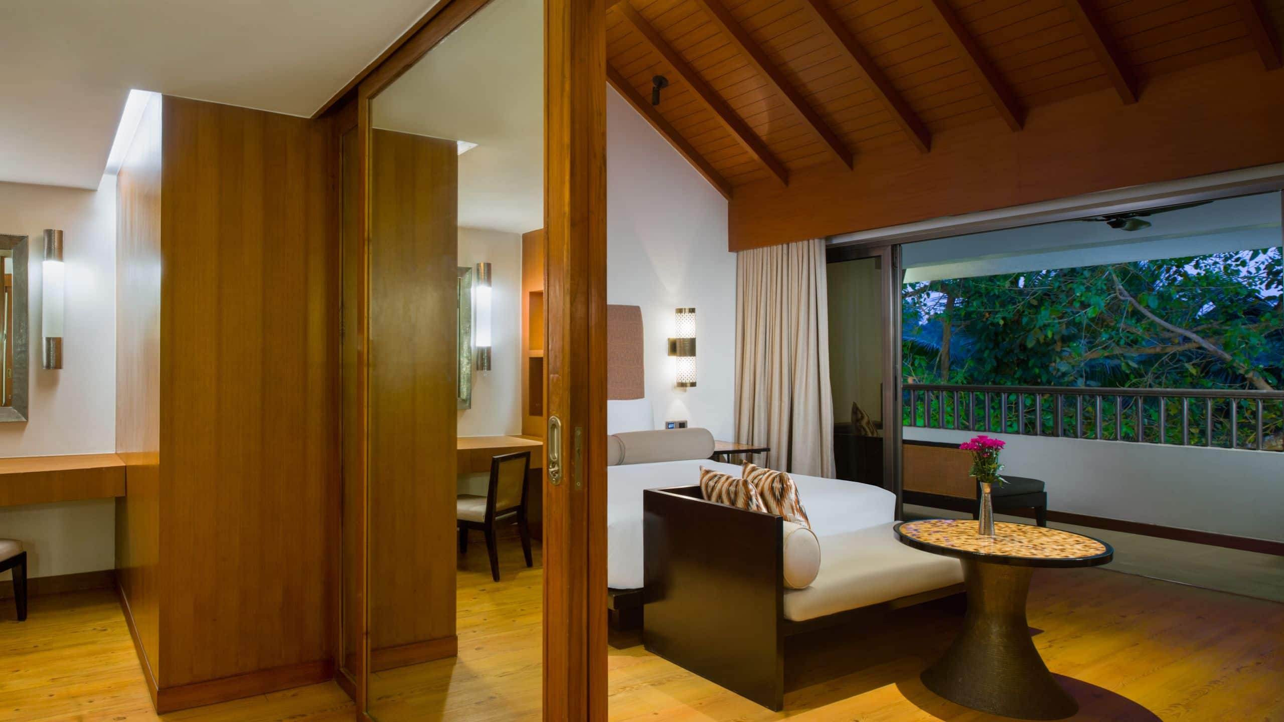 Alila Diwa Goa Family Suite Room Bed Balcony View