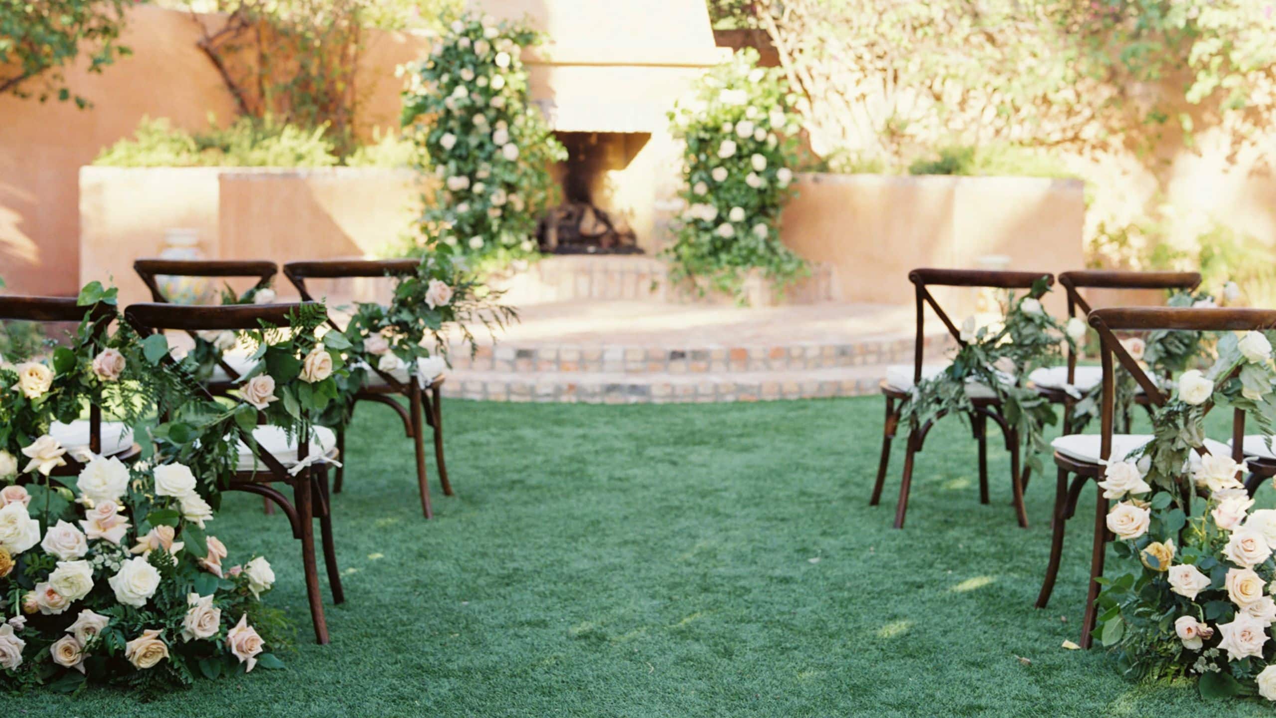 Royal Palms Resort and Spa Camelback Vista Wedding Ceremony Setup