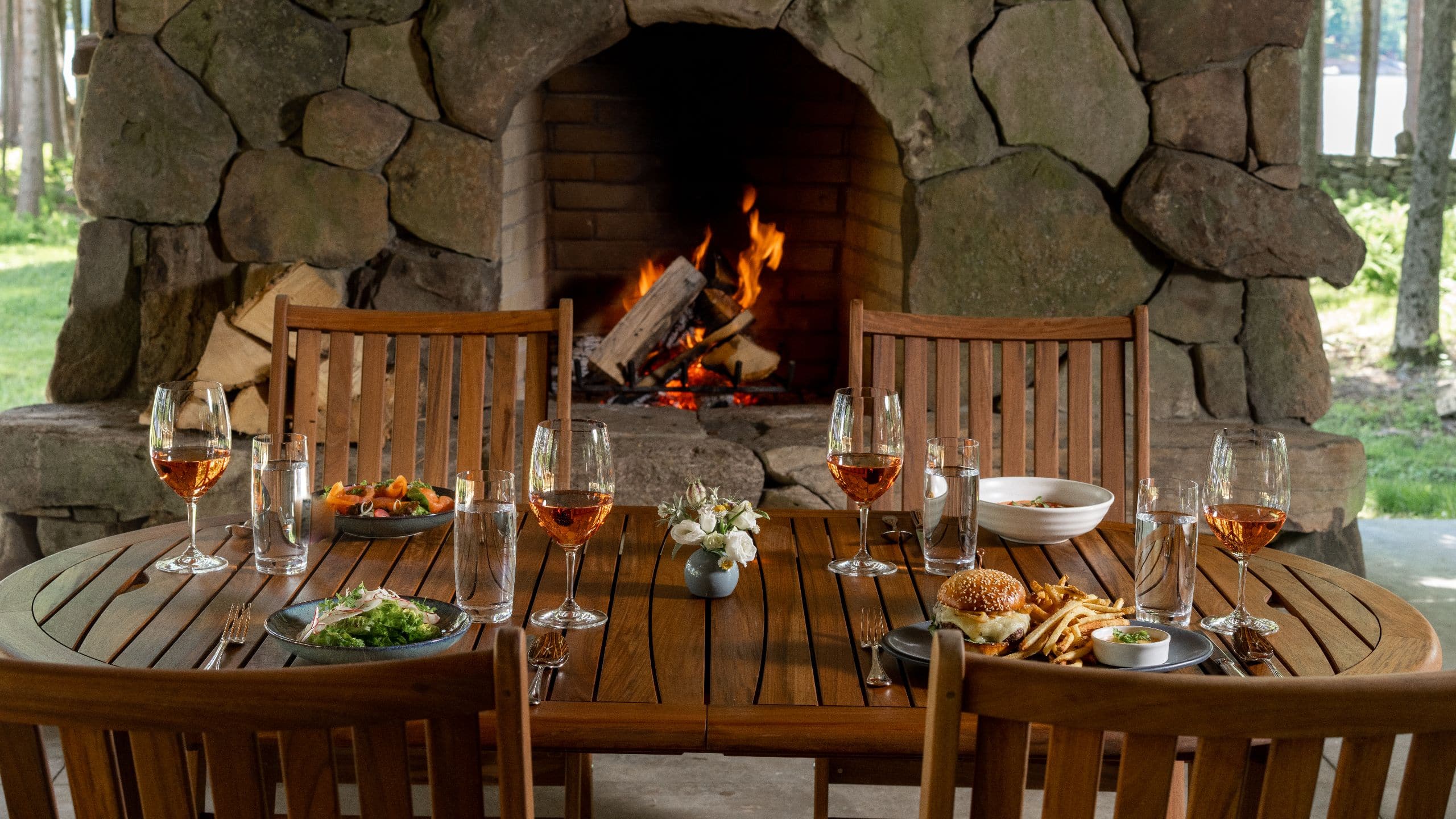 1 of 2 The Chatwal Lodge Pavilion Lunch Fire