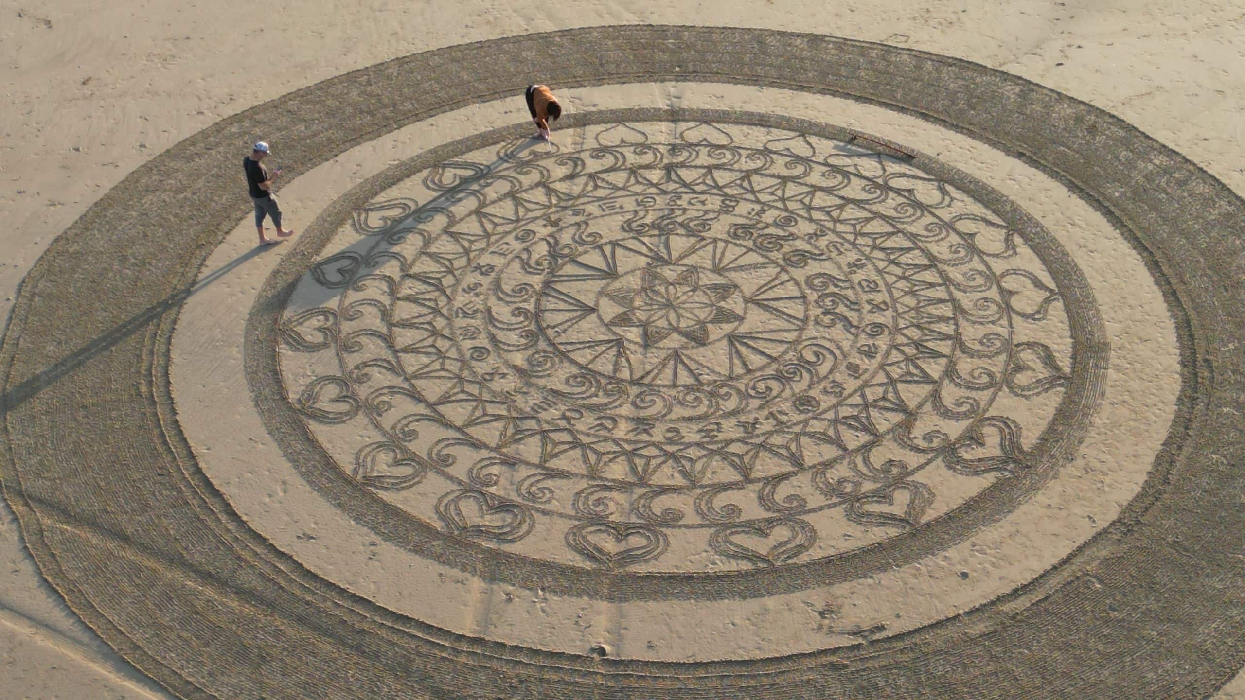 Hyatt Regency Huntington Beach Resort and Spa Beach Art Mandalas Aerial View