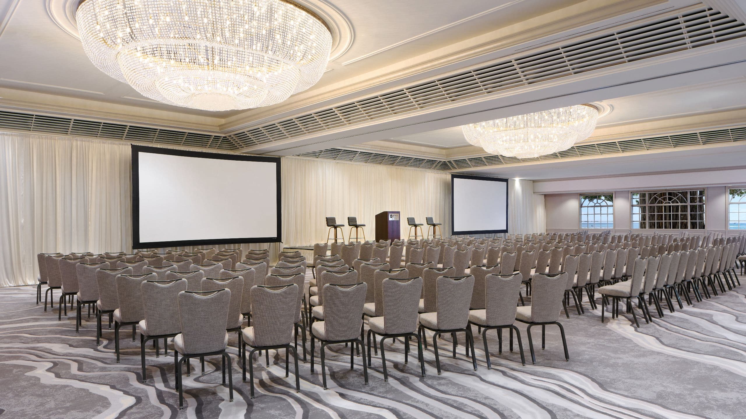 Hyatt Regency Waikiki Beach Resort and Spa Regency Ballroom Meeting Theater Setup Angle