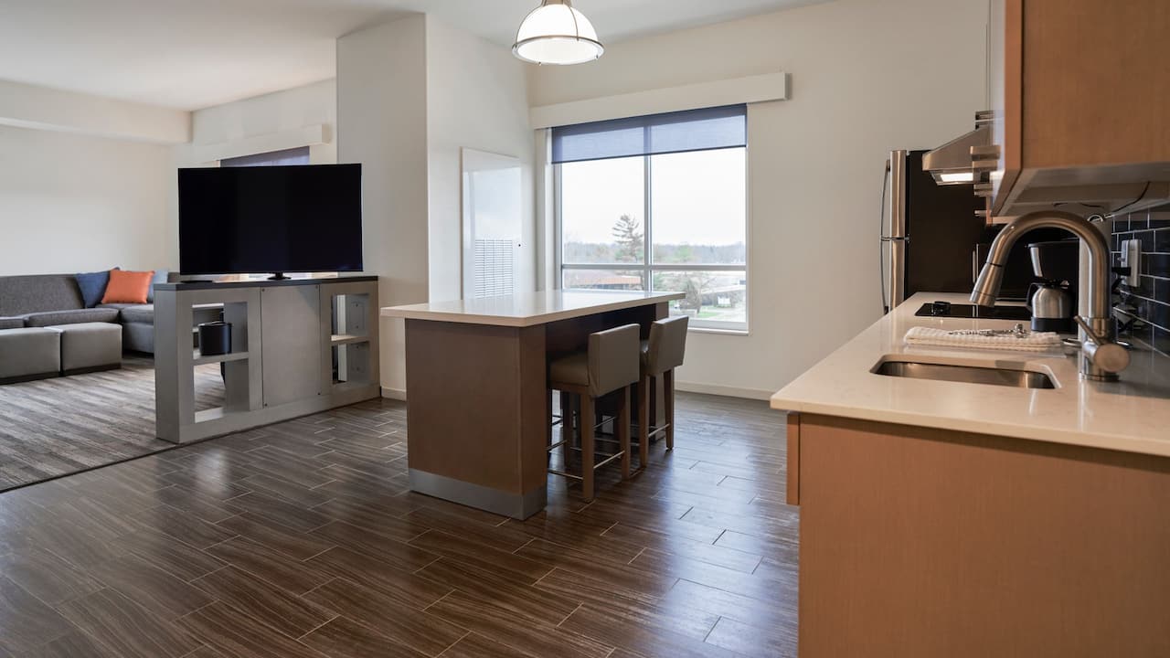 Large Two Queen Corner Suite Kitchen