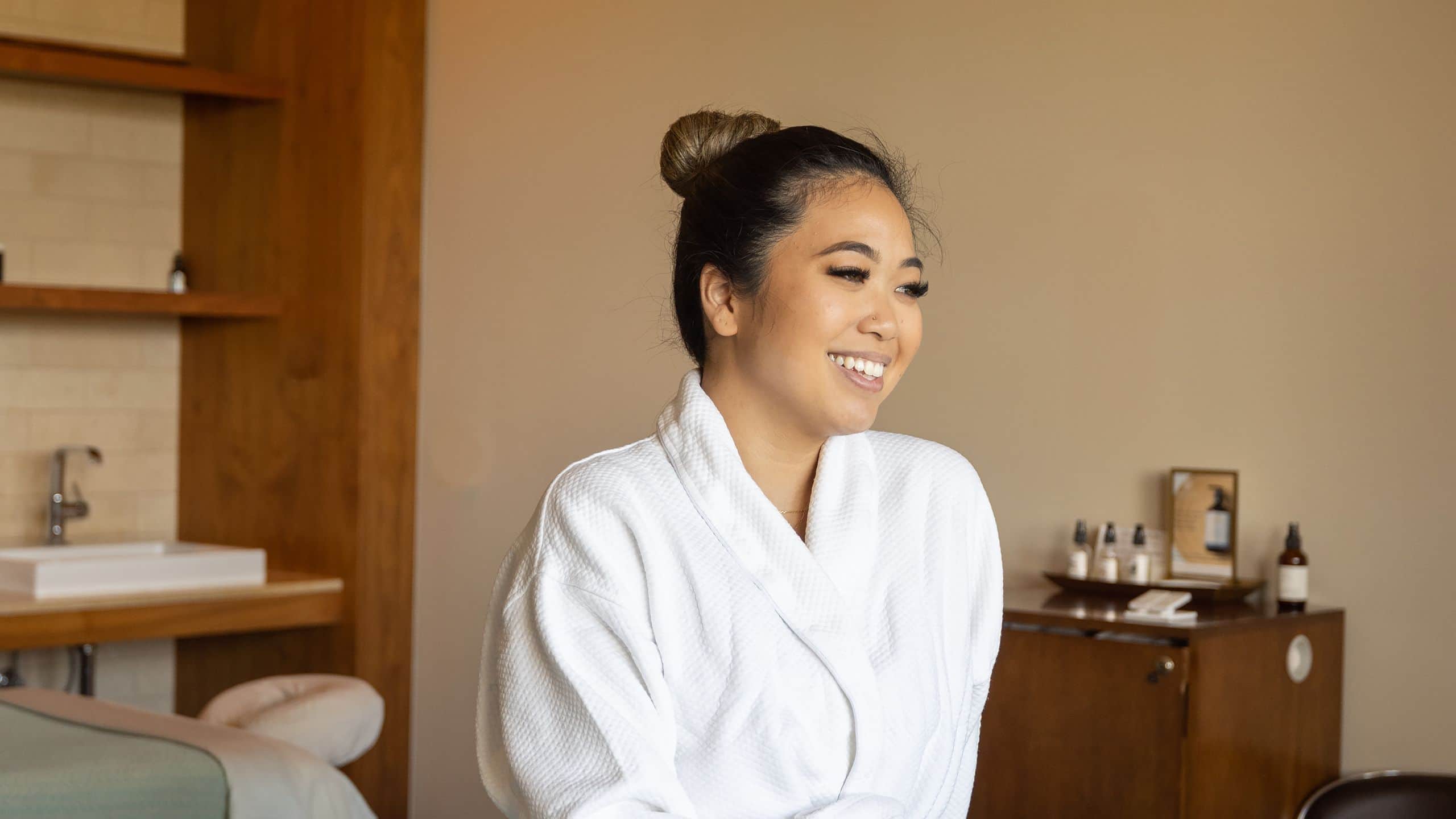 Andaz Maui at Wailea Resort Spa Massage Table Woman Sitting