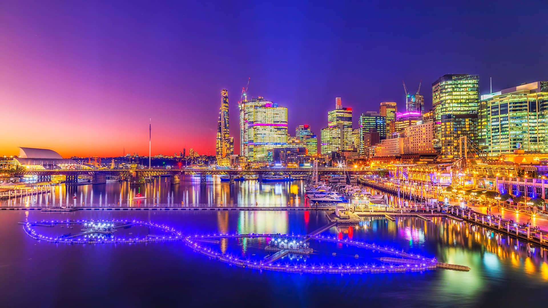 Hyatt Regency Sydney Darling Harbour Lights Nighttime
