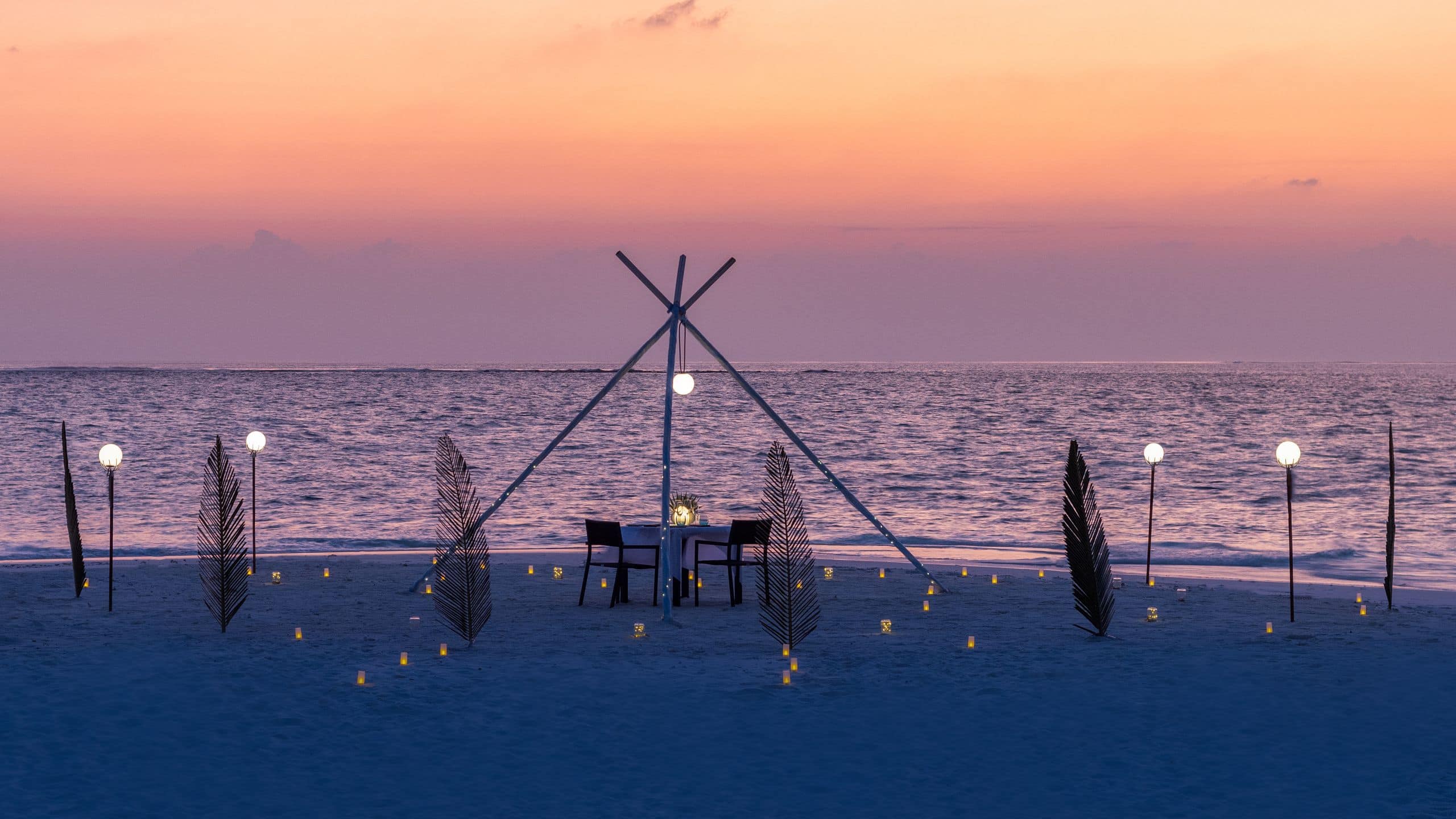 Alila Kothaifaru Maldives The Shack Romantic Dinner Sunset