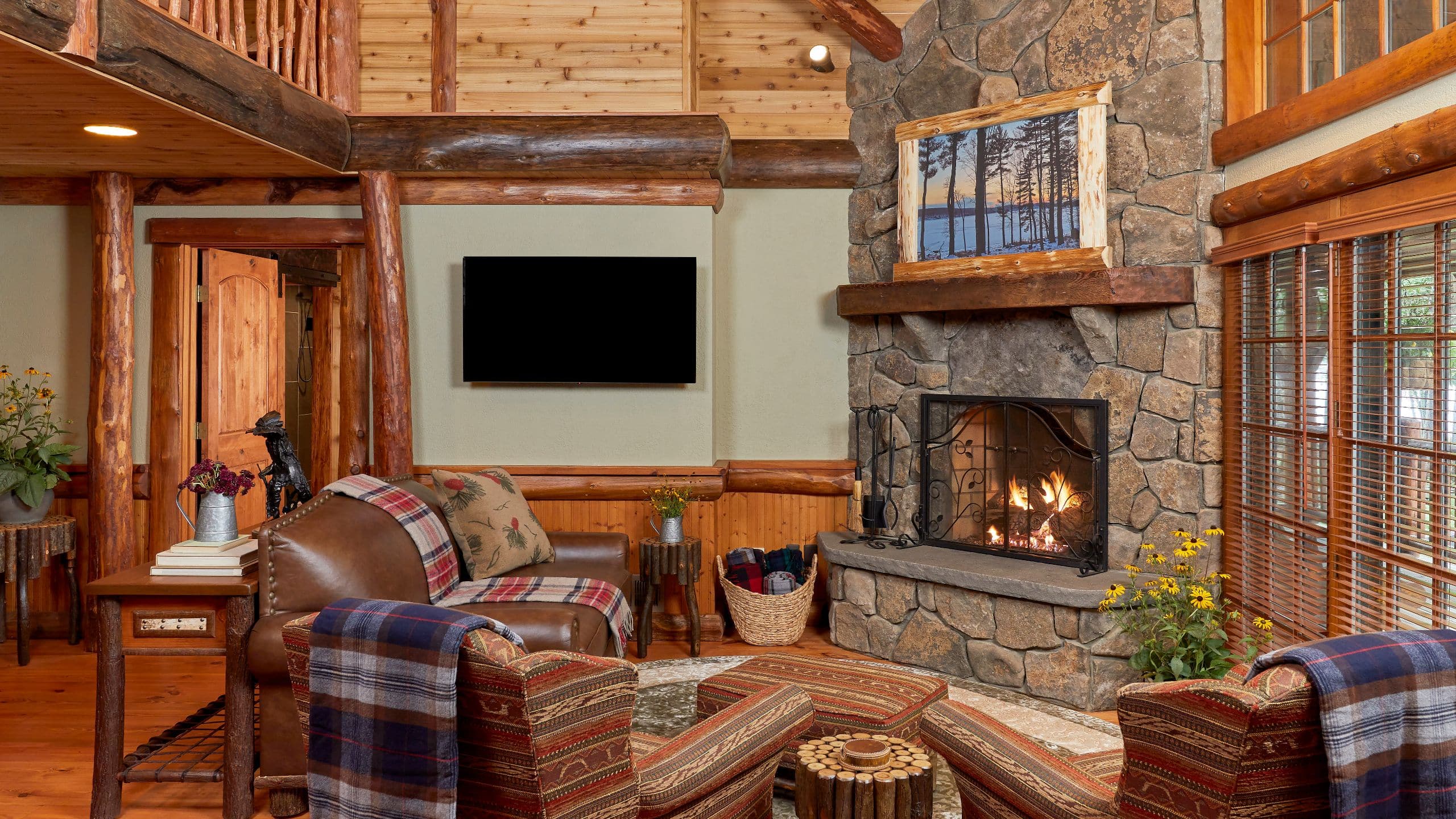 3 of 8 The Chatwal Lodge Elk Retreat Living Room Fireplace