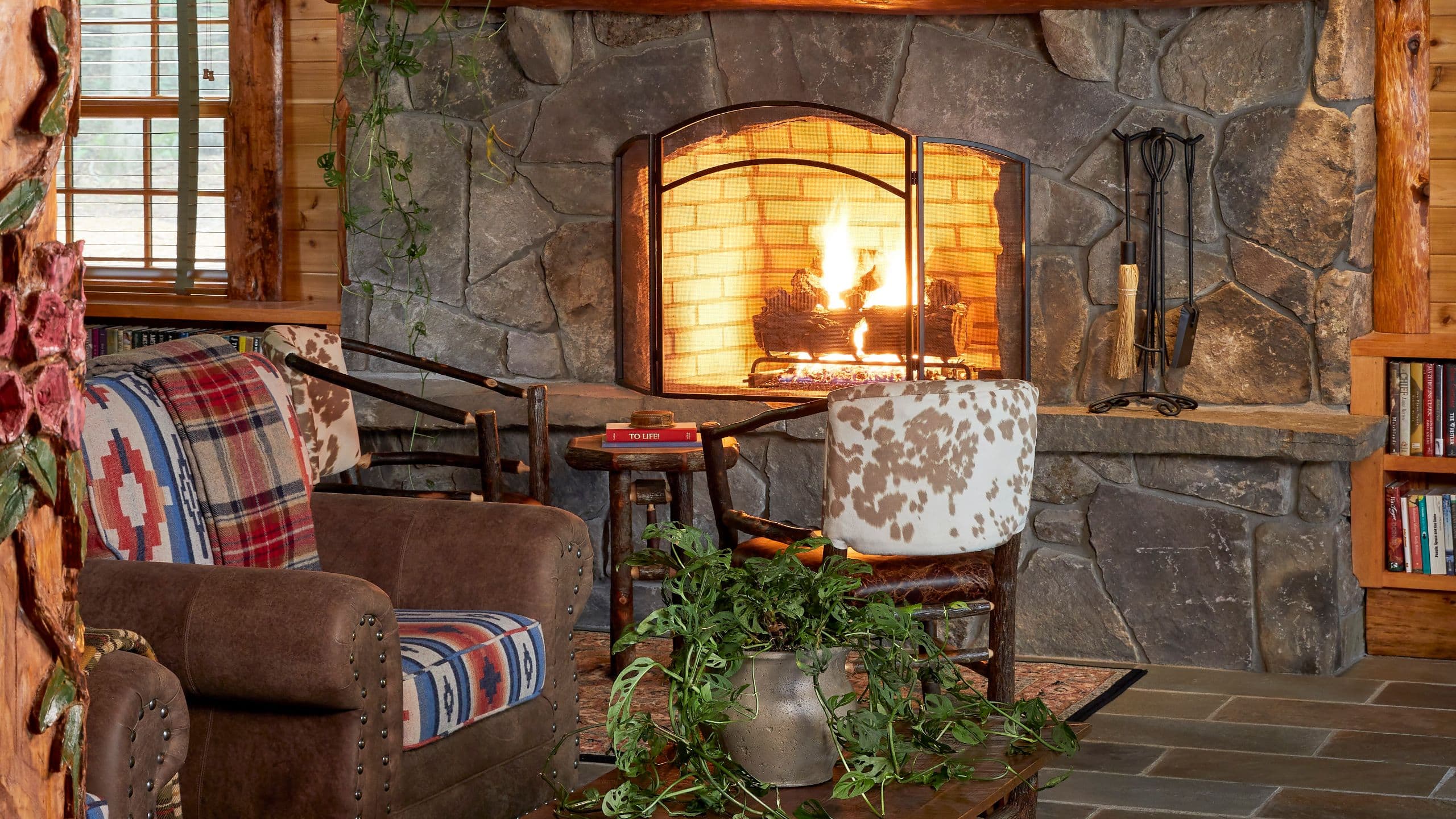 2 of 6 The Chatwal Lodge Mountain Laurel Fireplace