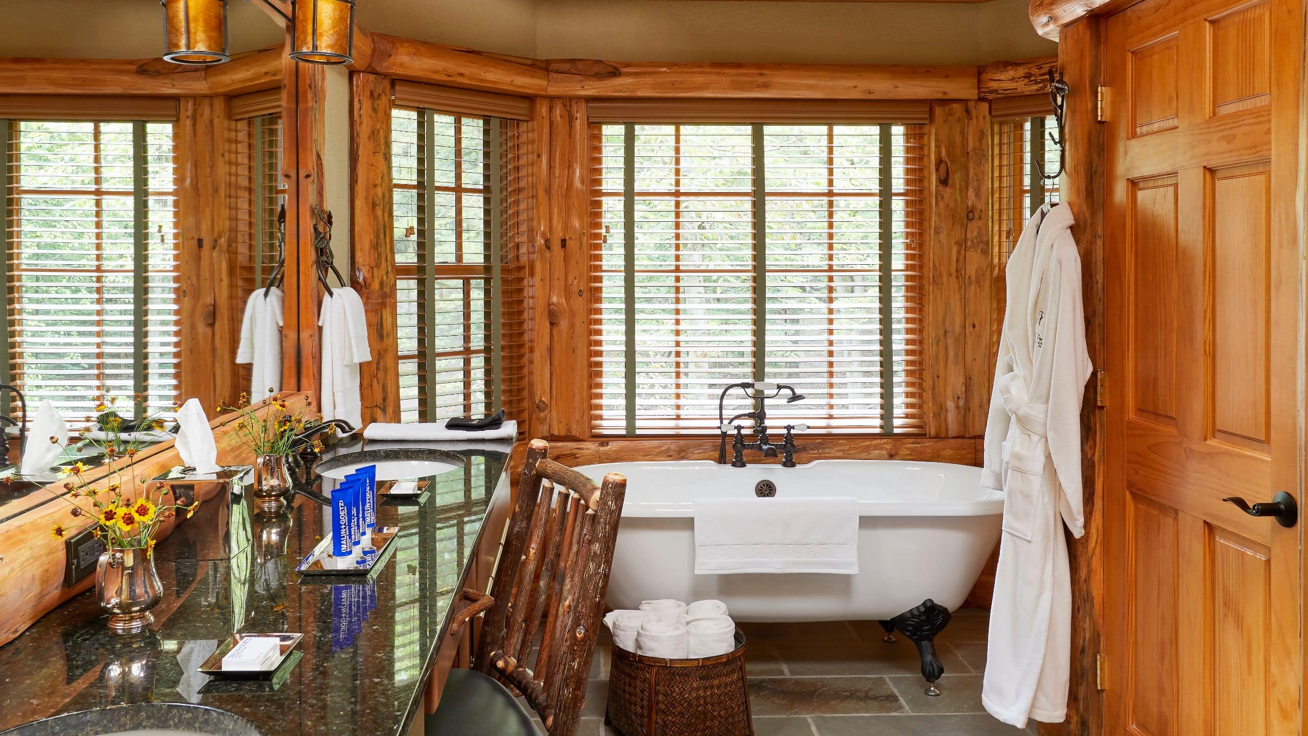 7 of 8 The Chatwal Lodge Guestroom Sunset Bathroom Soaking