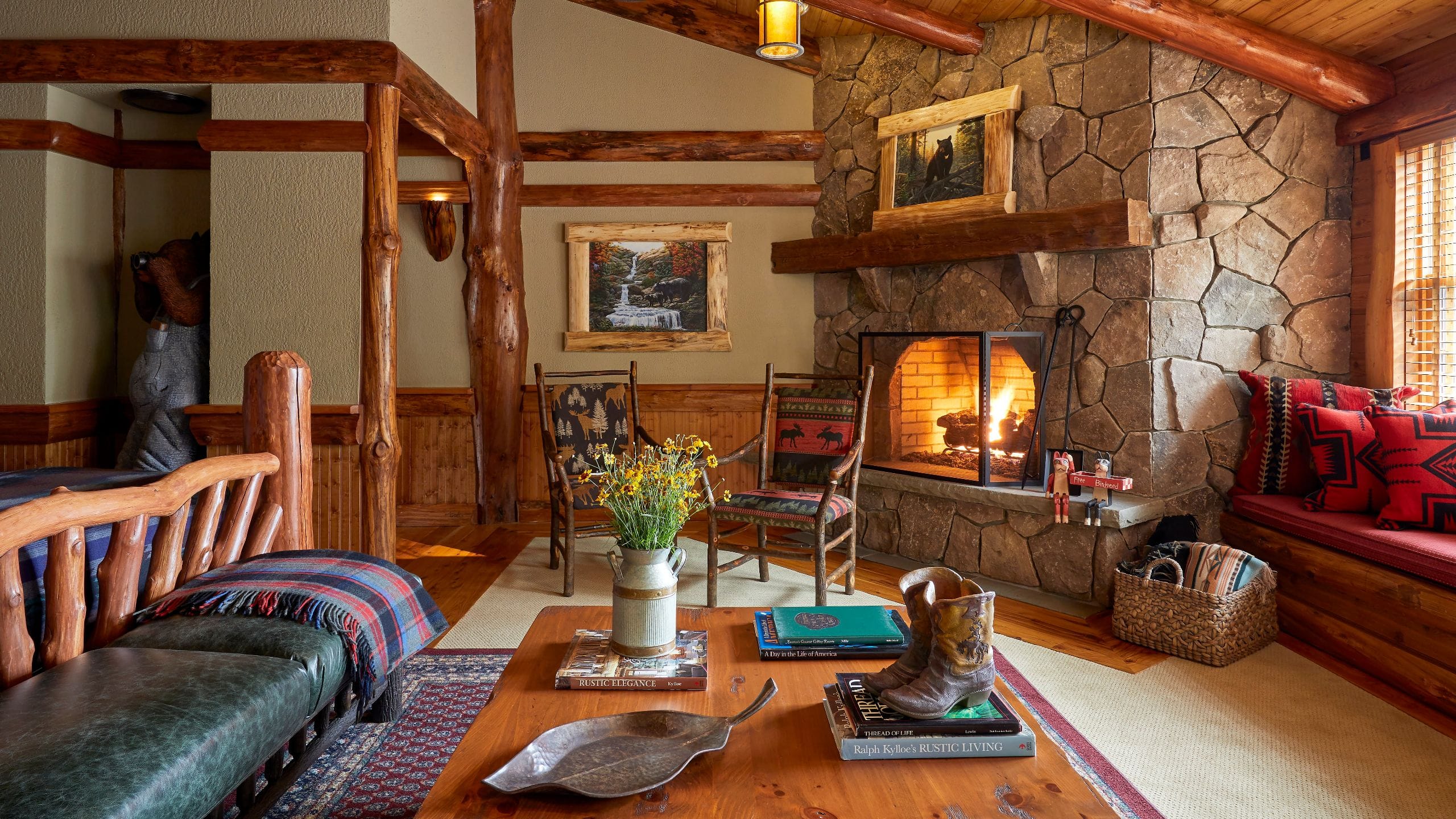 2 of 5 The Chatwal Lodge Tree Tops Sitting Area Fireplace