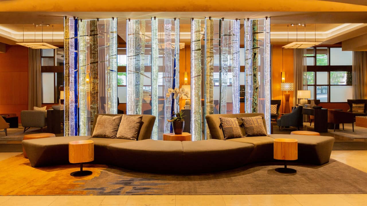 Lobby Glass Wall Seating Area