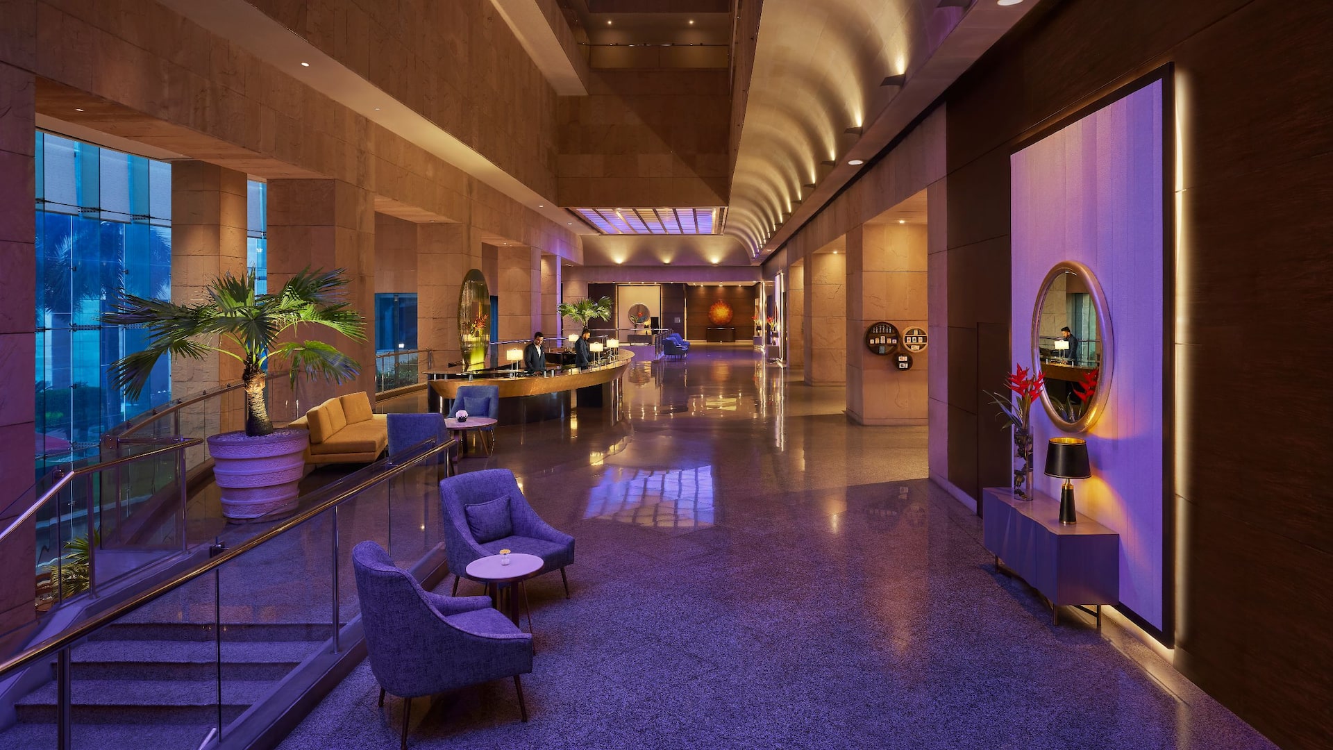 Hyatt Regency Kolkata Lobby Front Desk Dusk