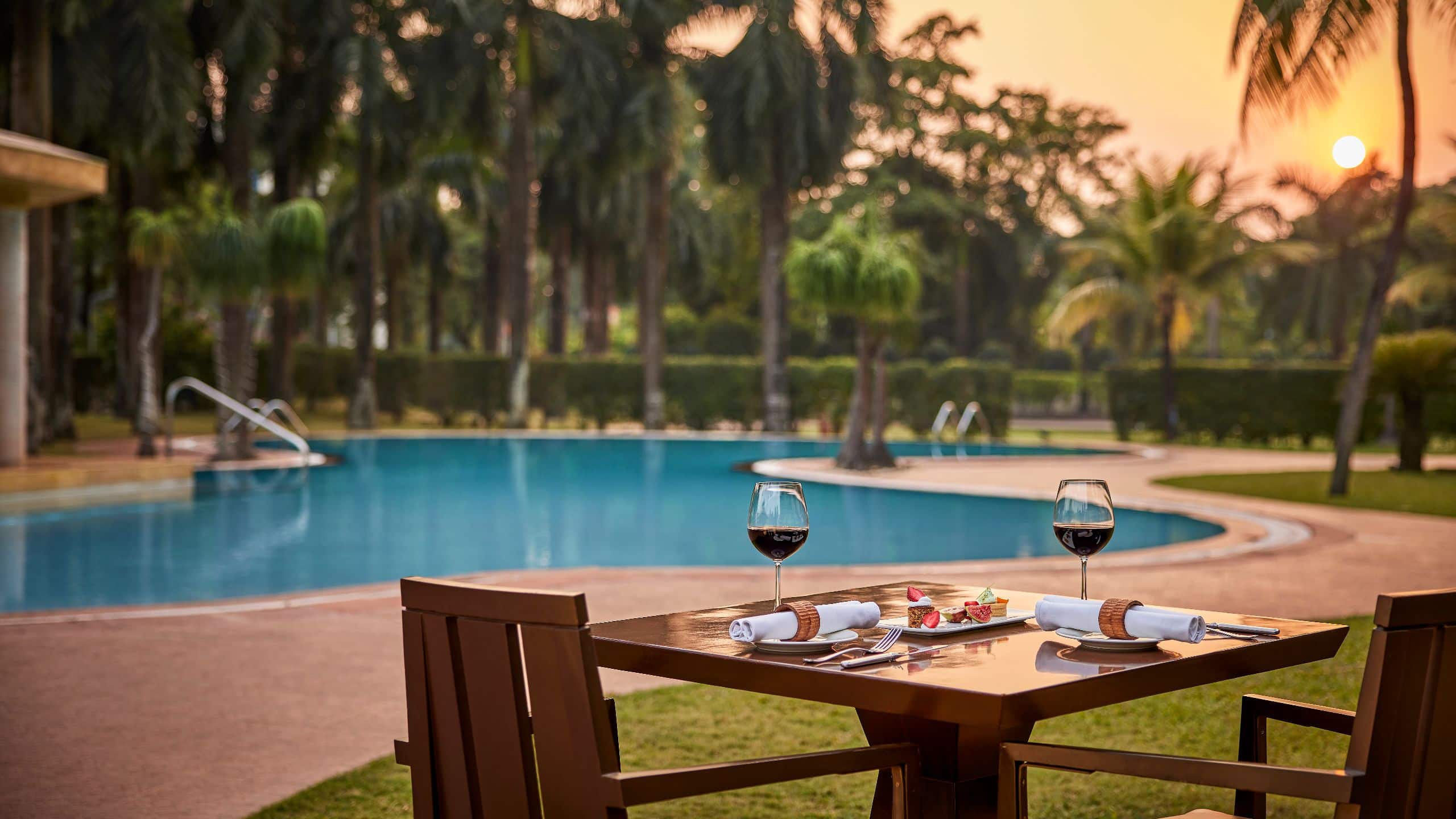 Hyatt Regency Kolkata Poolside Dining Sunset