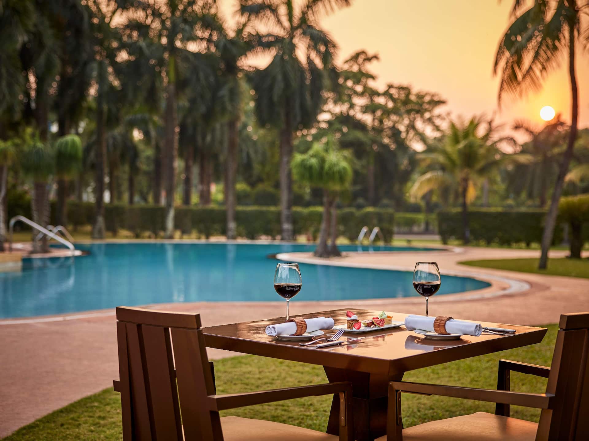 Hyatt Regency Kolkata Poolside Dining Sunset
