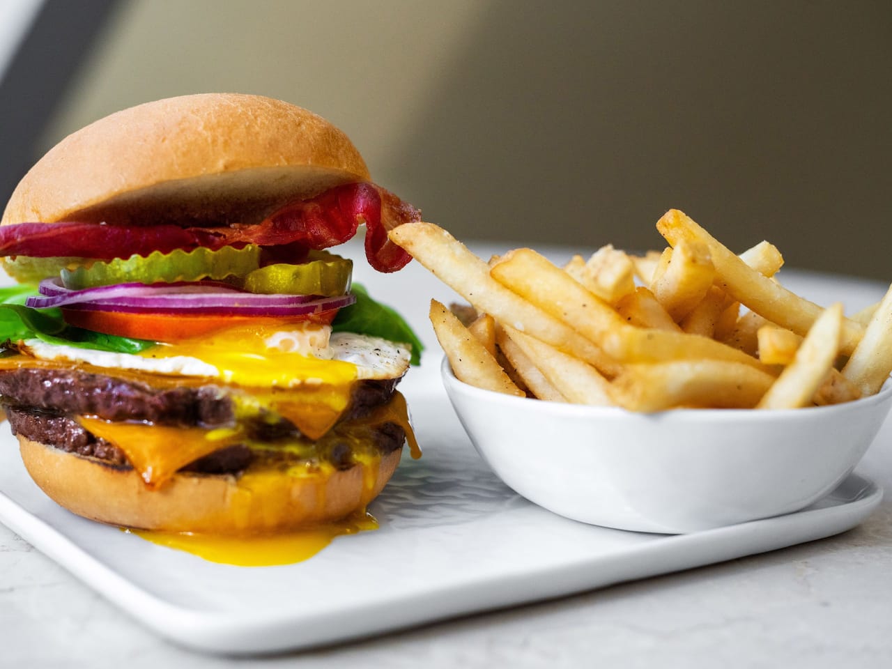 Tall Burger And Fries