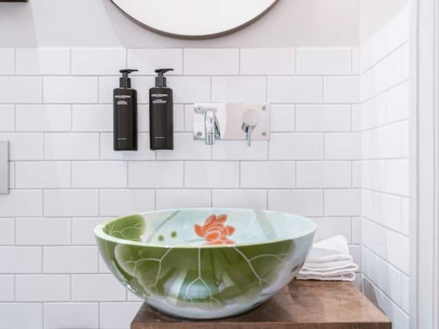 Beautiful Designer Bathroom Sink and amenities in all rooms