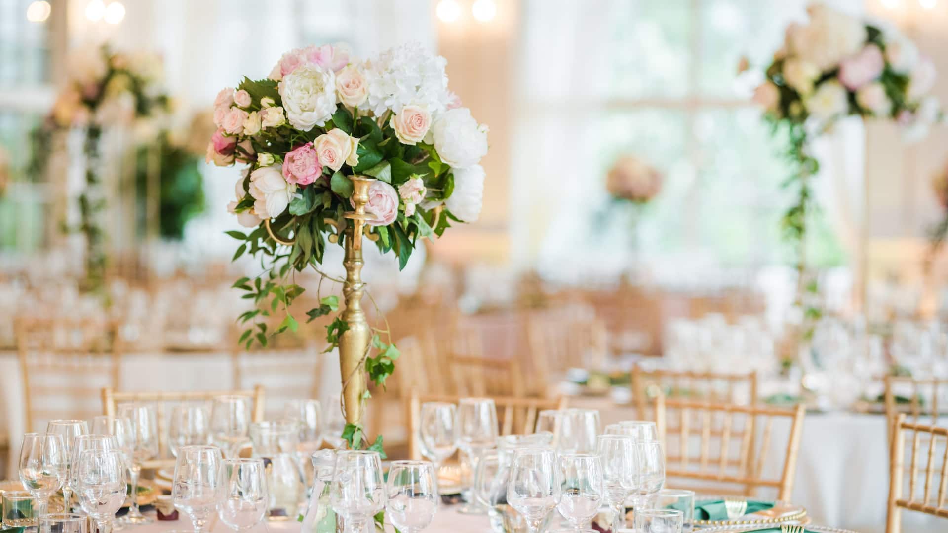 Hyatt Place Toronto/Mississauga Centre Wedding Reception Table Setup Flowers
