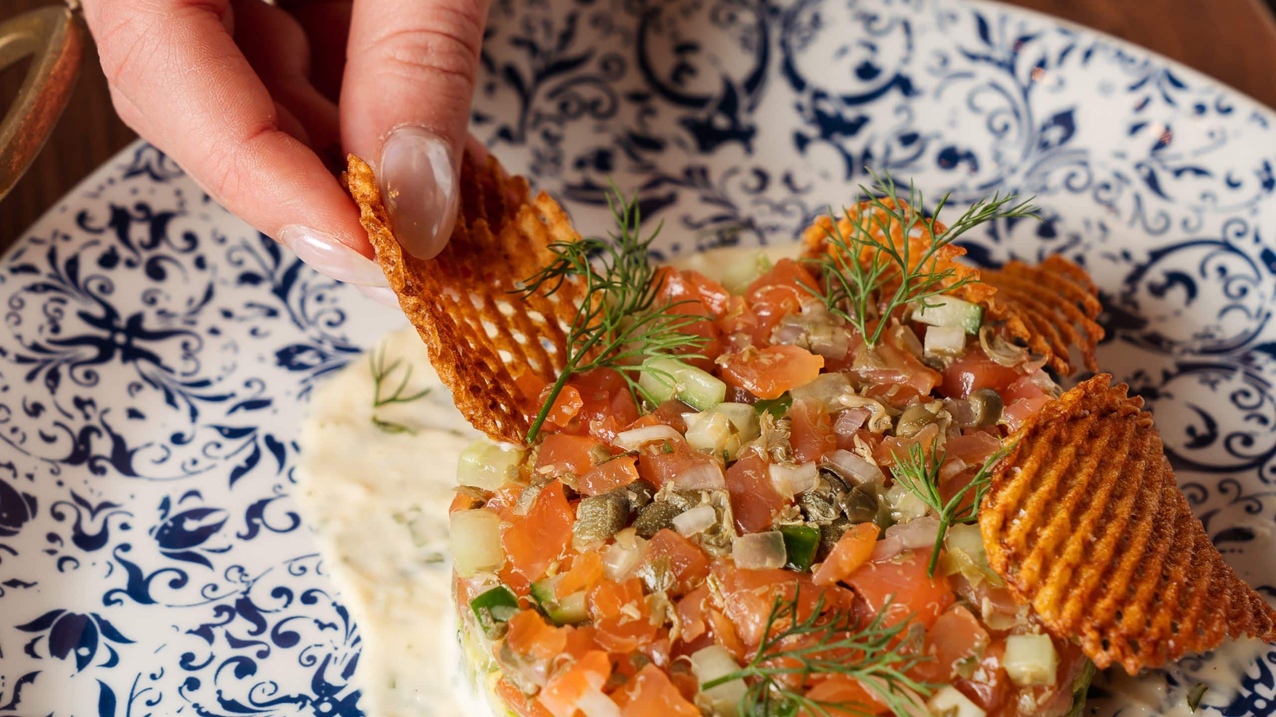 Hyatt Centric The Loop Chicago Bandol Bar Salmon Tartare Layout