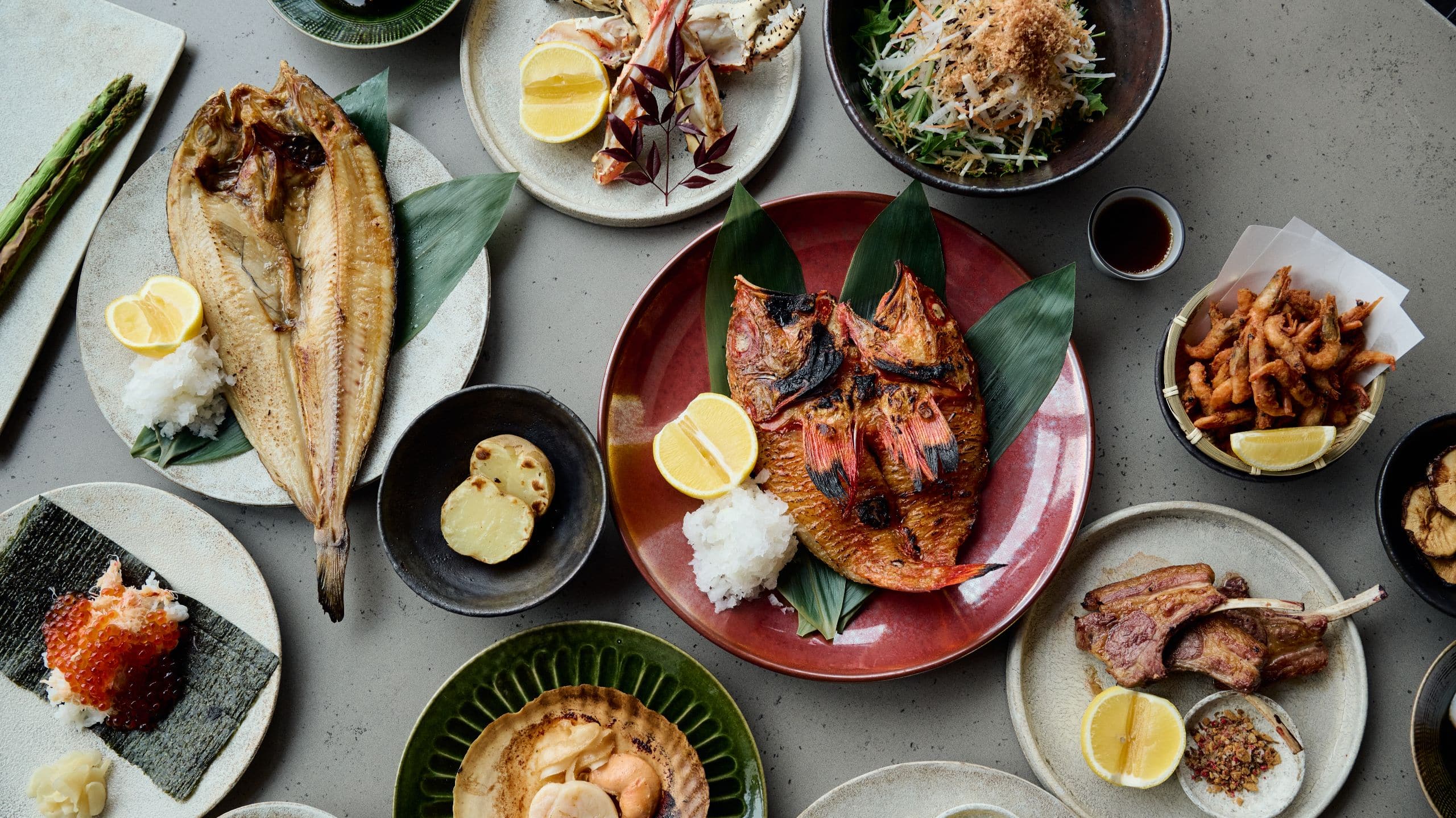 Park Hyatt Niseko Hanazono Robata Fish Grill Spread