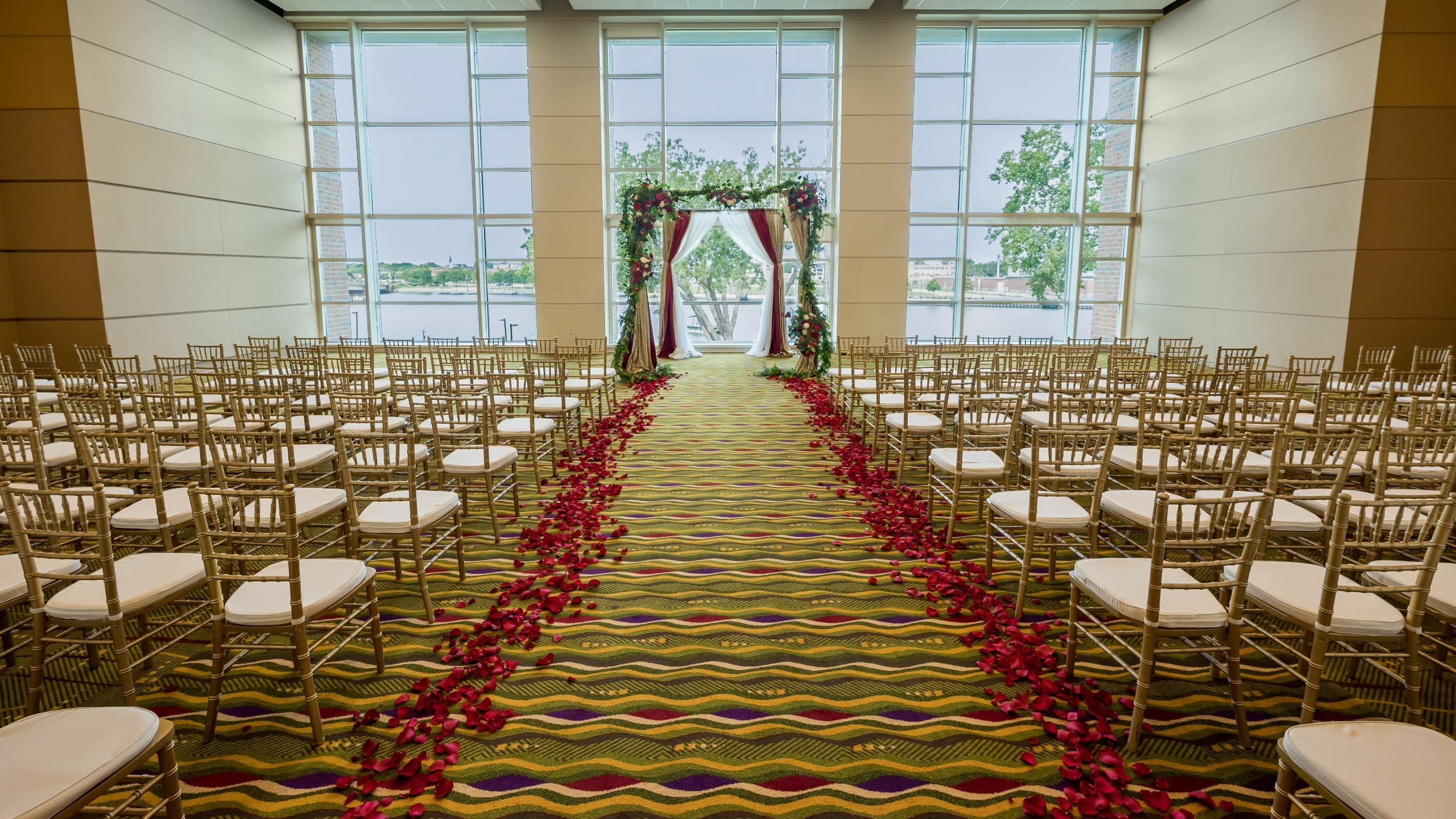 Hyatt Regency Green Bay Wedding  Aisle Centered