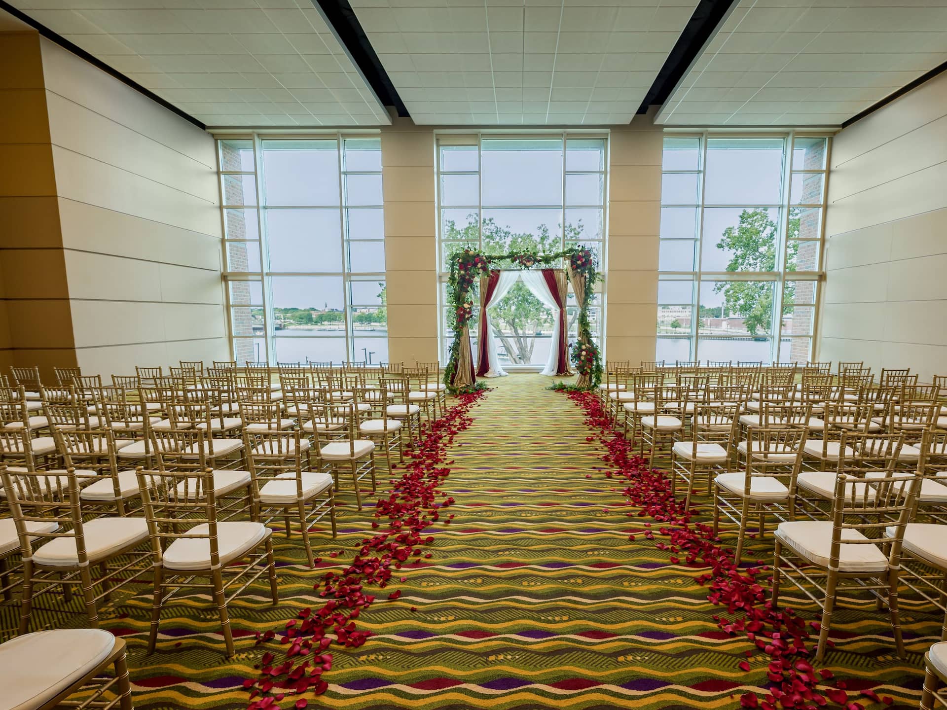 Hyatt Regency Green Bay Wedding  Aisle Centered