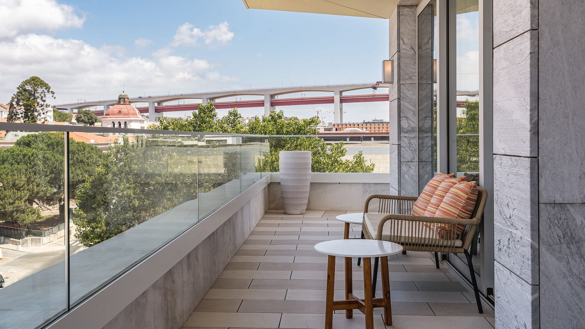 7/13 Hyatt Regency Lisbon Deluxe Suite Bridge View Balcony Daytime