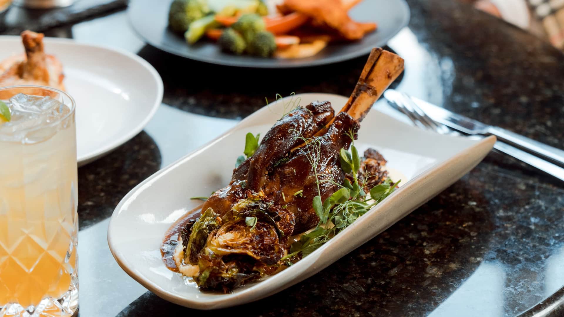 Grand Hyatt Atlanta in Buckhead Tablescape Layout Rosemary Braised Lamb Shank