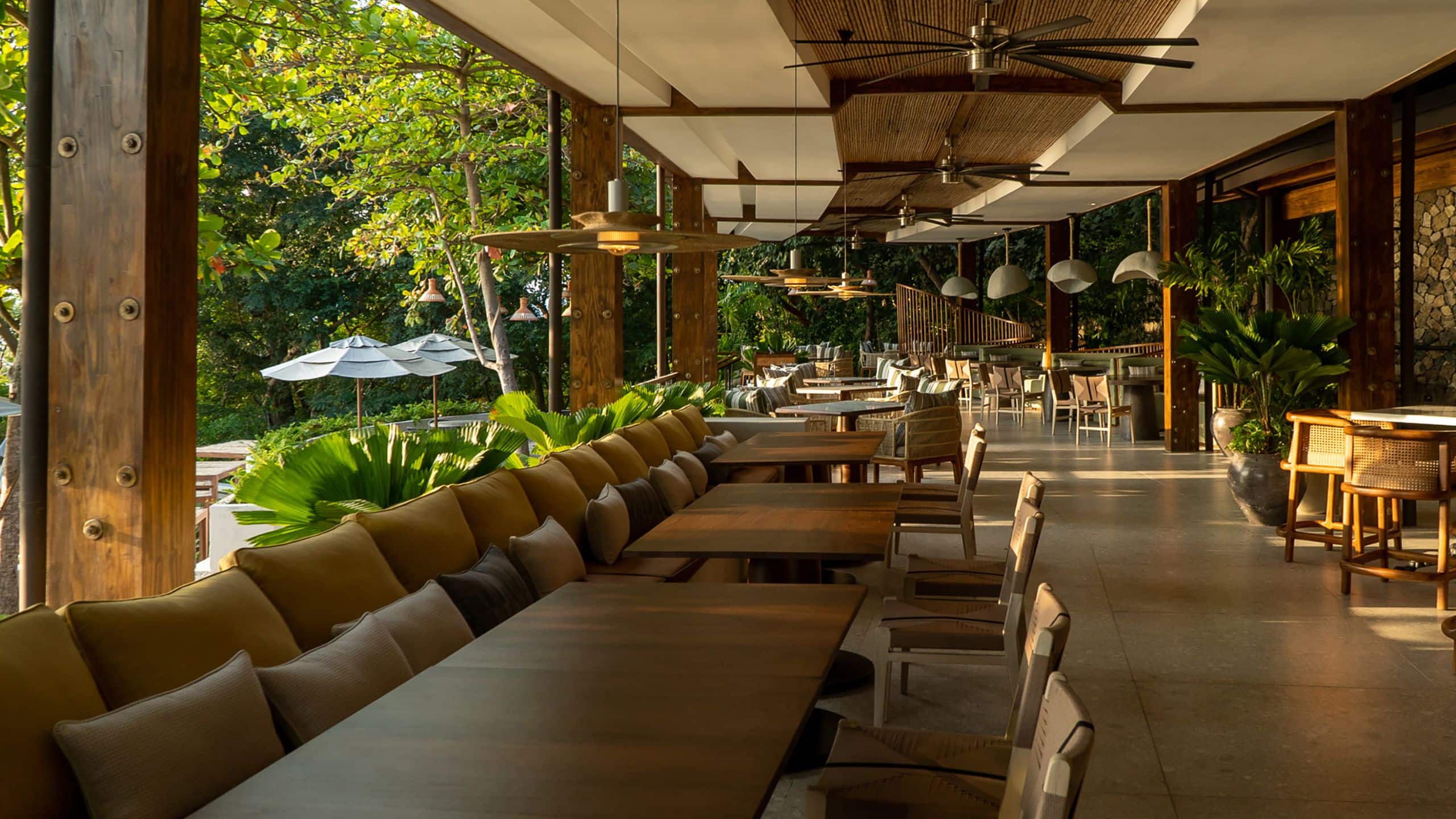 Andaz Costa Rica Resort at Peninsula Papagayo Ostra Restaurant Interior Long Tables