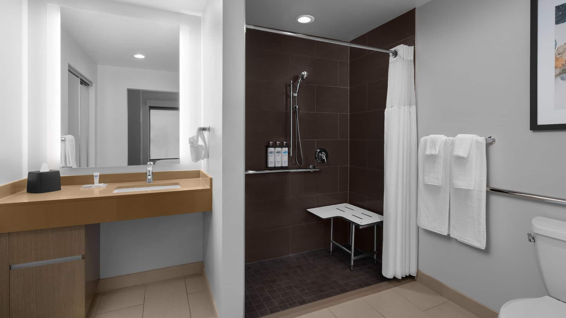 2 of 2 Hyatt House Raleigh North Hills Ada Roll In Shower