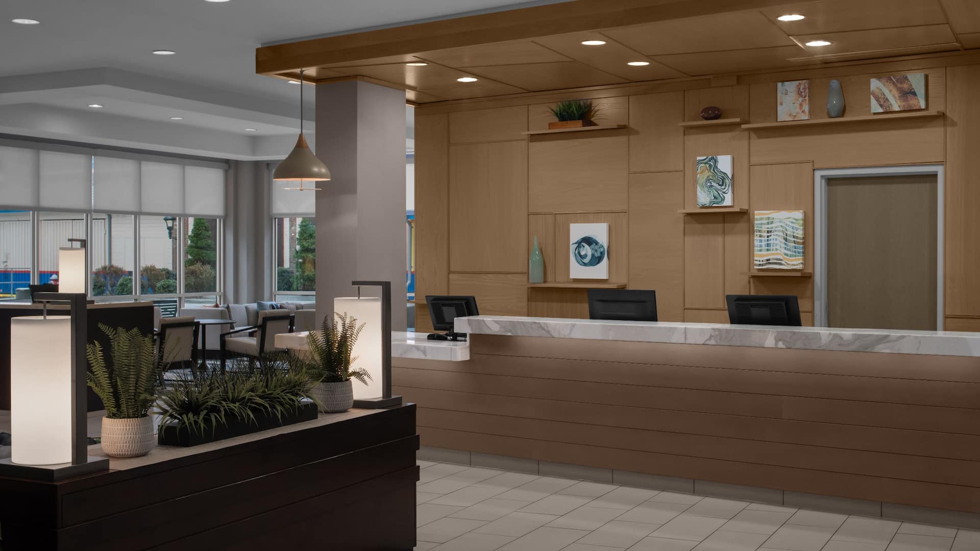 Hyatt House Raleigh North Hills Host Desk Lobby