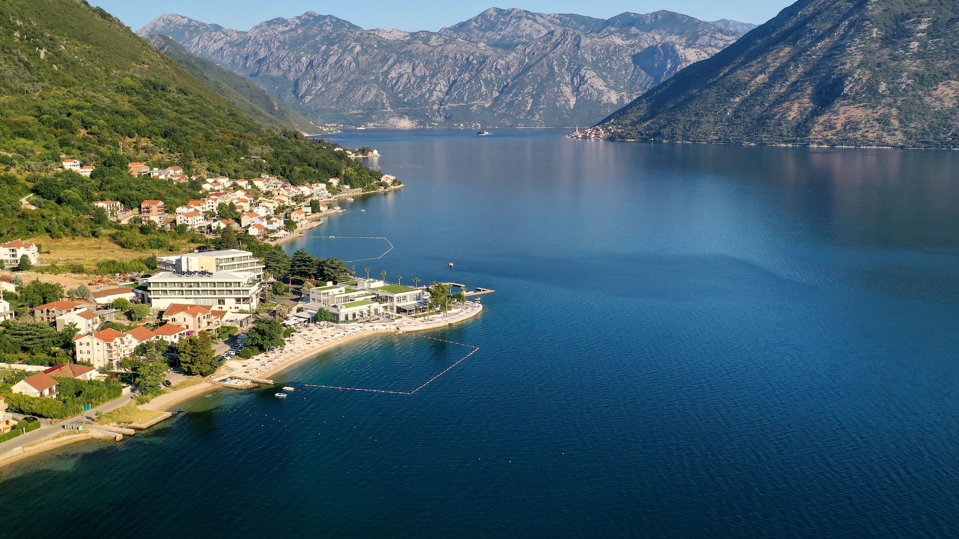 Exterior view of Hyatt Regency Kotor Bay Resort, a luxury Montenegro hotel overlooking the picturesque Kotor Bay