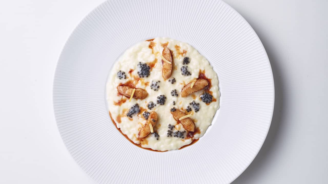 Risotto, smoked eel, butter, siberian caviar