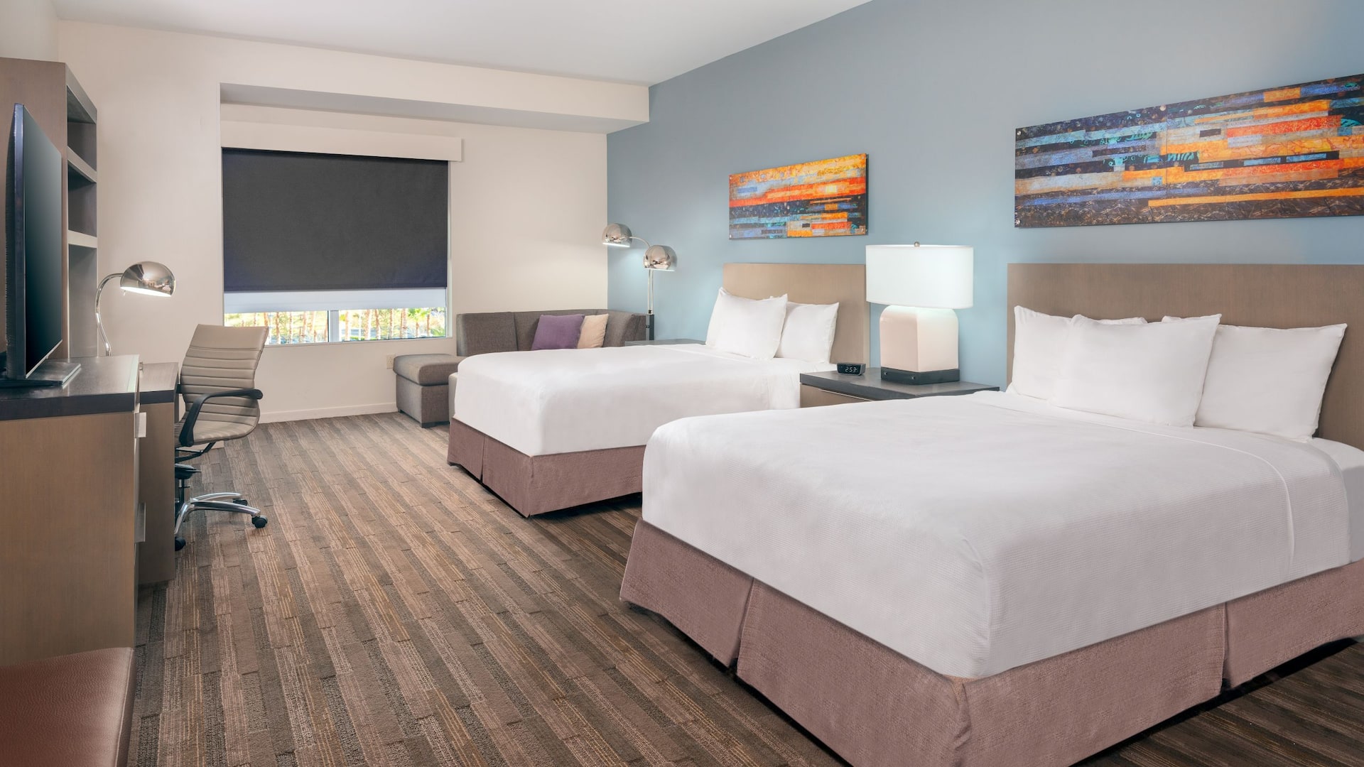 Hyatt House Orlando Airport Accessible Two Queen Beds Guestroom