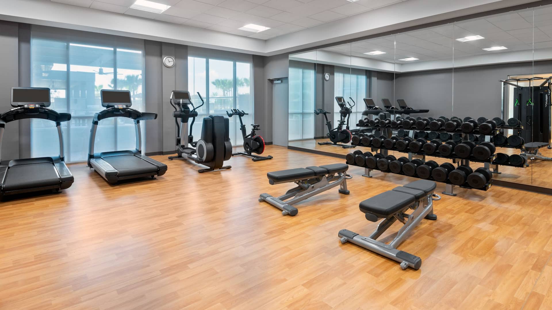 Hyatt House Orlando Airport Fitness Center Treadmills Weights