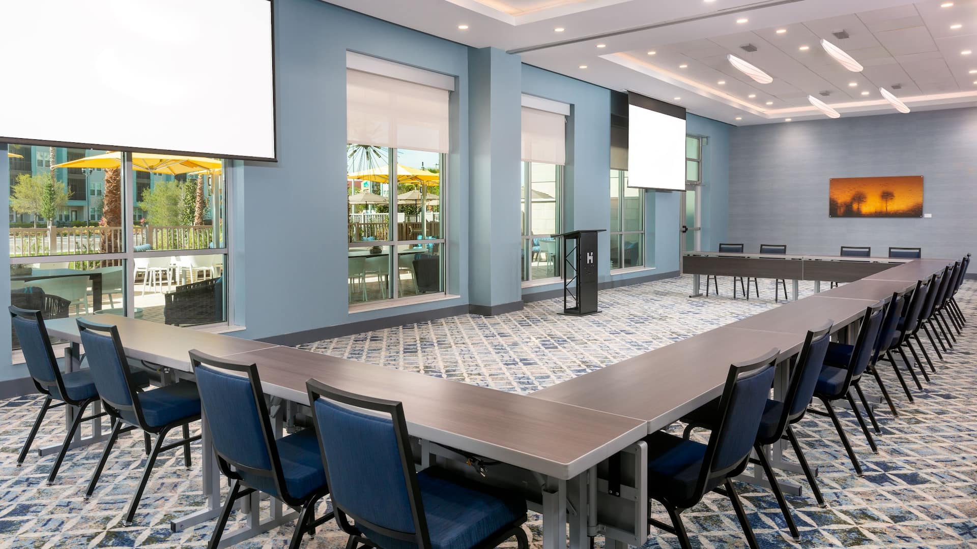 Hyatt House Orlando Airport Gateway Meeting Ushape Table Setup