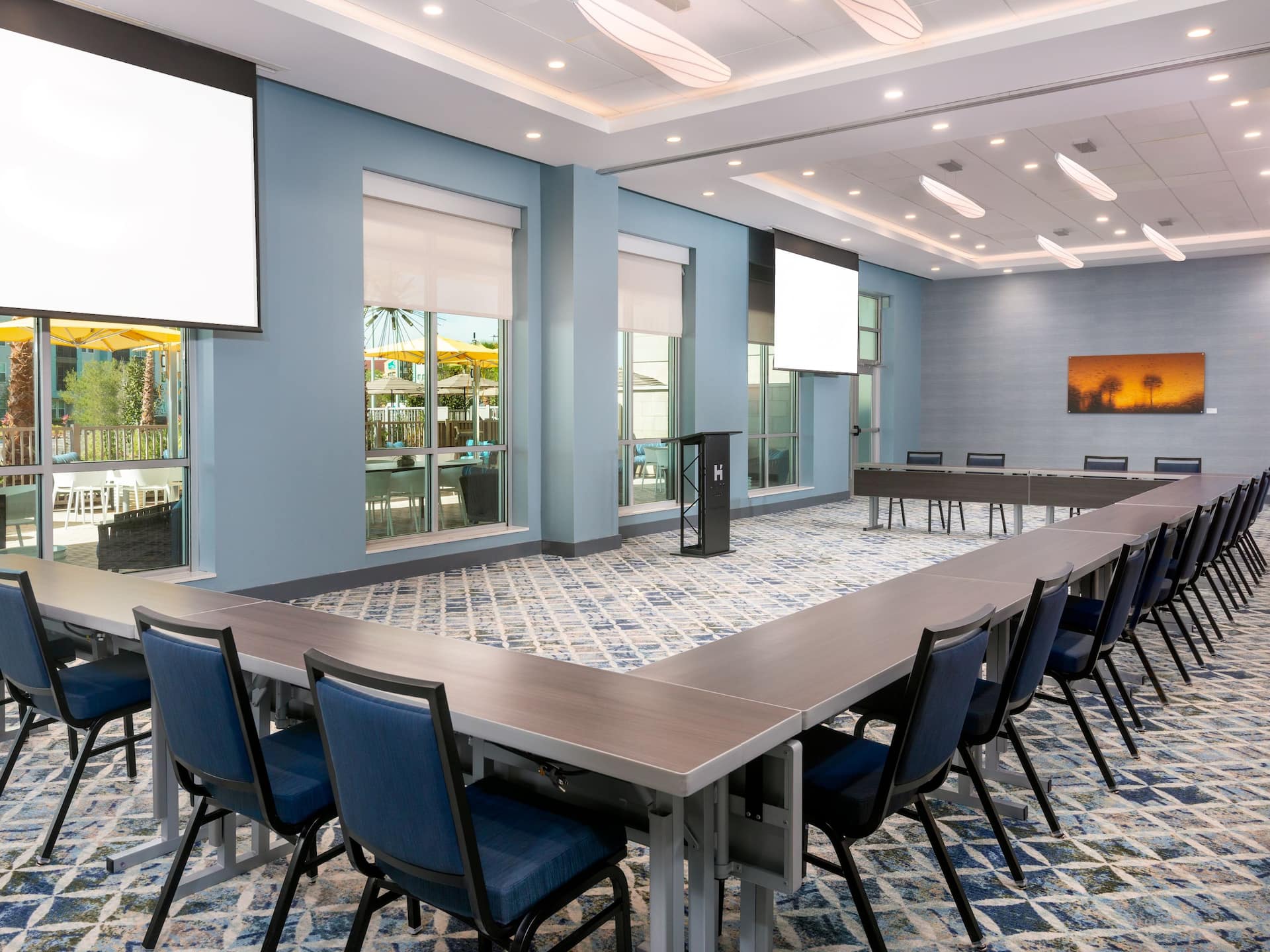 Hyatt House Orlando Airport Gateway Meeting Ushape Table Setup