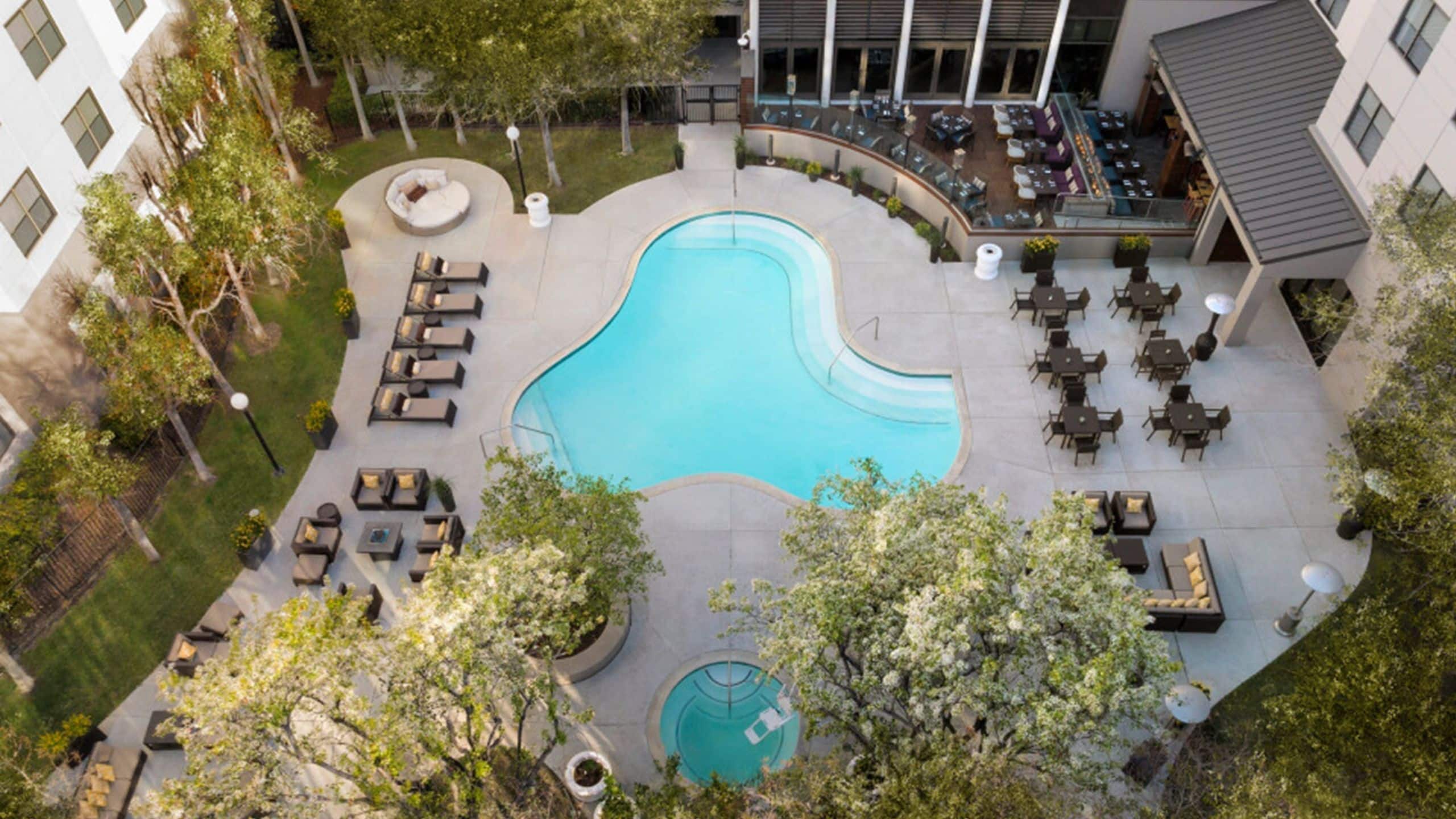 Hyatt Centric Santa Clara Silicon Valley Pool Aerial View