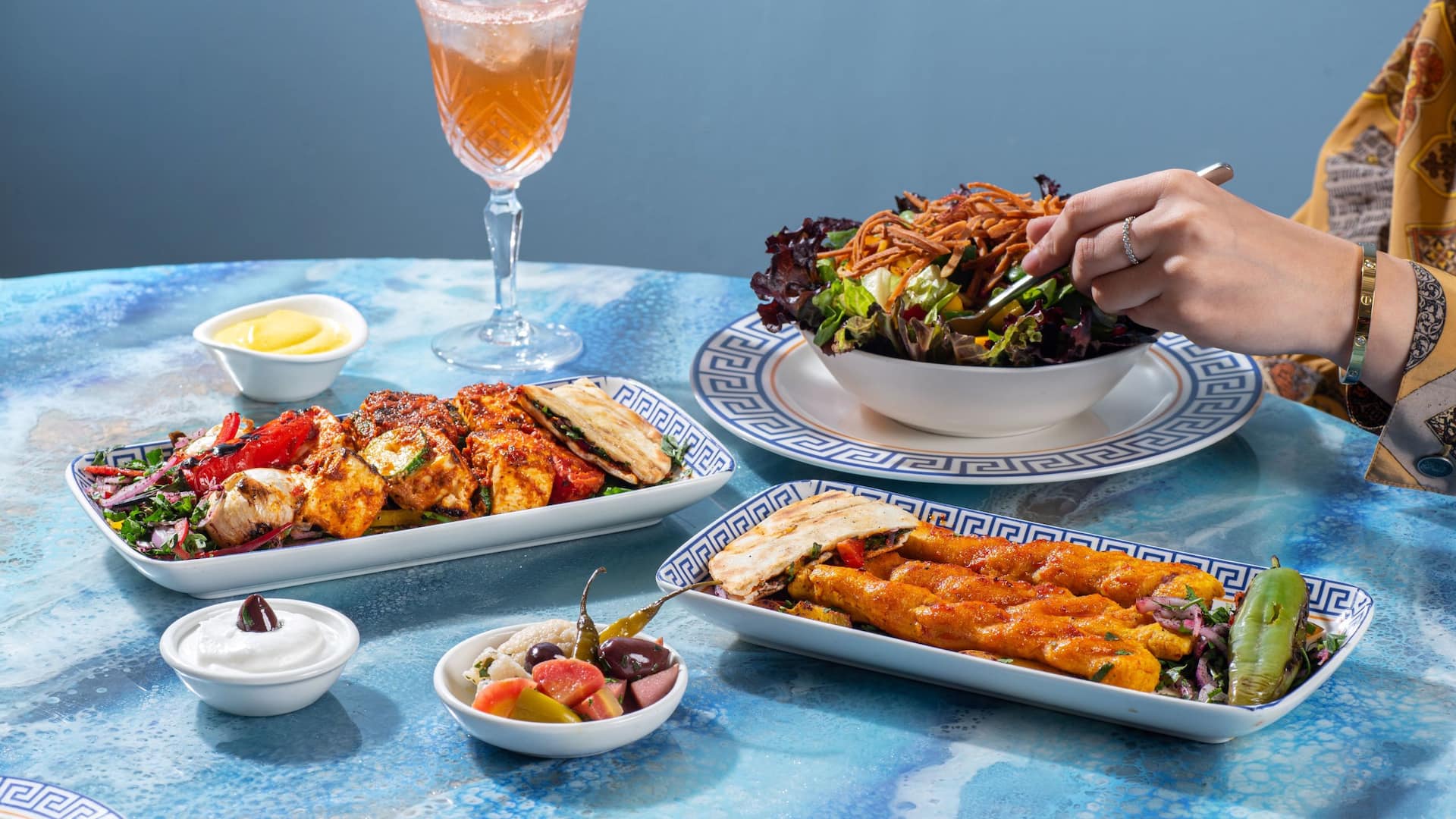 Hyatt Regency Delhi Syrah Kebab Platters Salad Layout