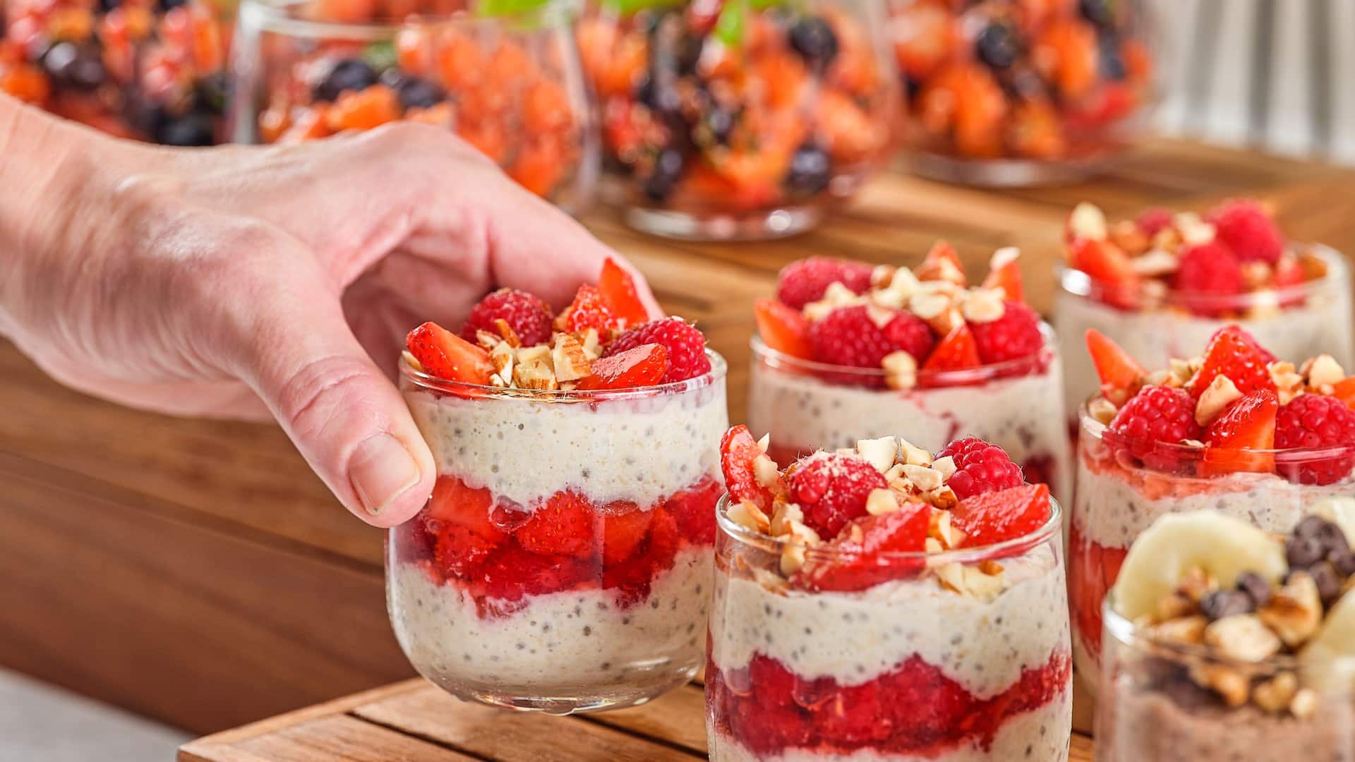 Global Strawberry Almond Parfait Hand