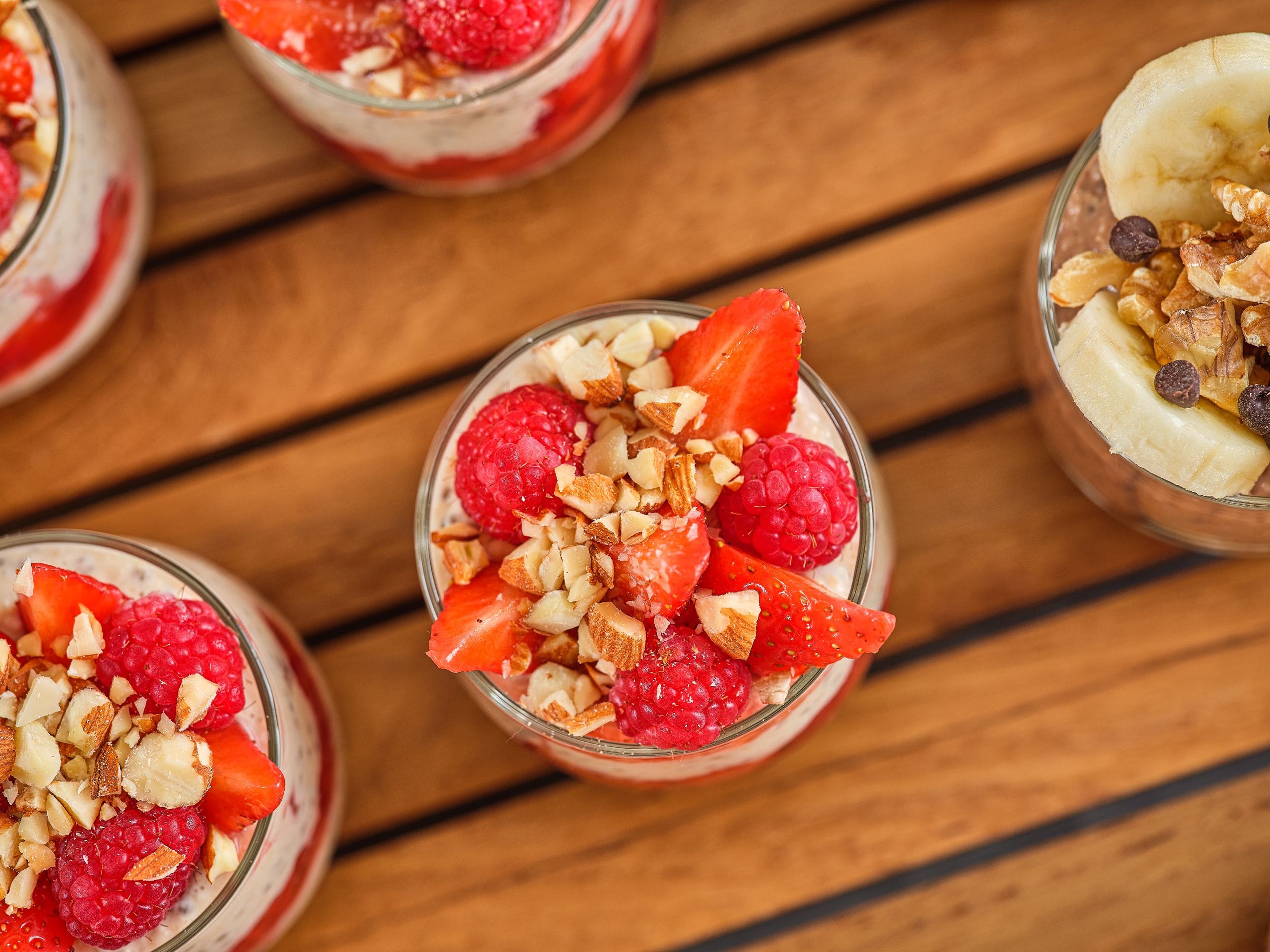 Global Strawberry Almond Parfait Aerial Detail