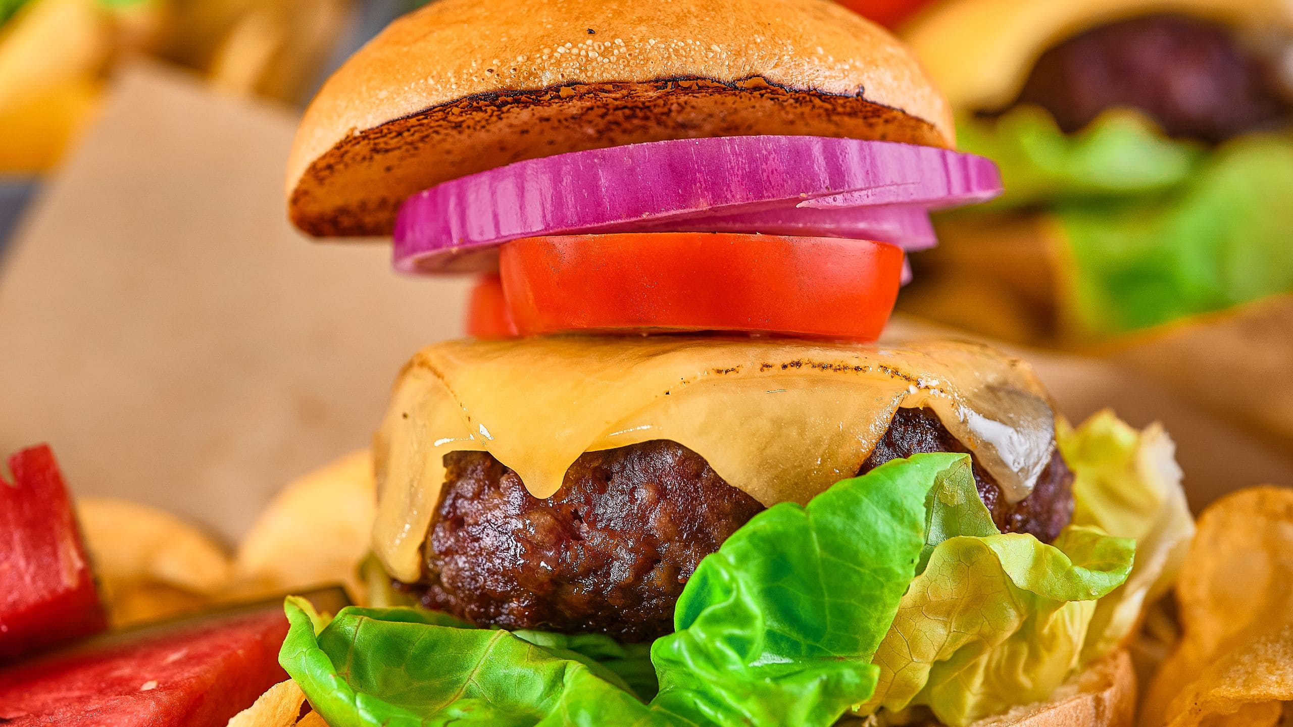 Global Cheeseburger Watermelon Chips Bento Box