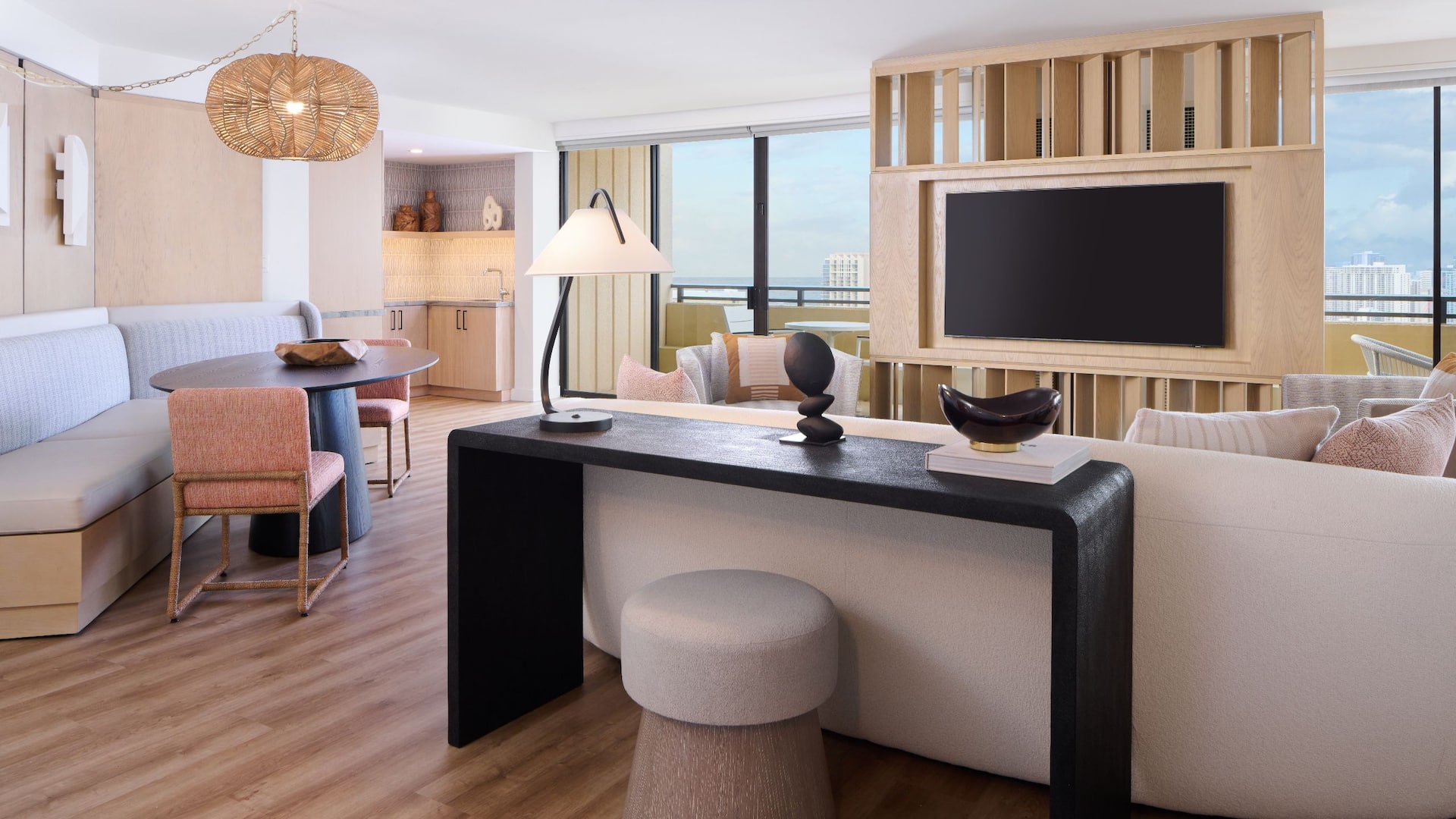 Hyatt Regency Waikiki Beach Resort and Spa Deluxe One Bedroom Ocean View Suite Living Room