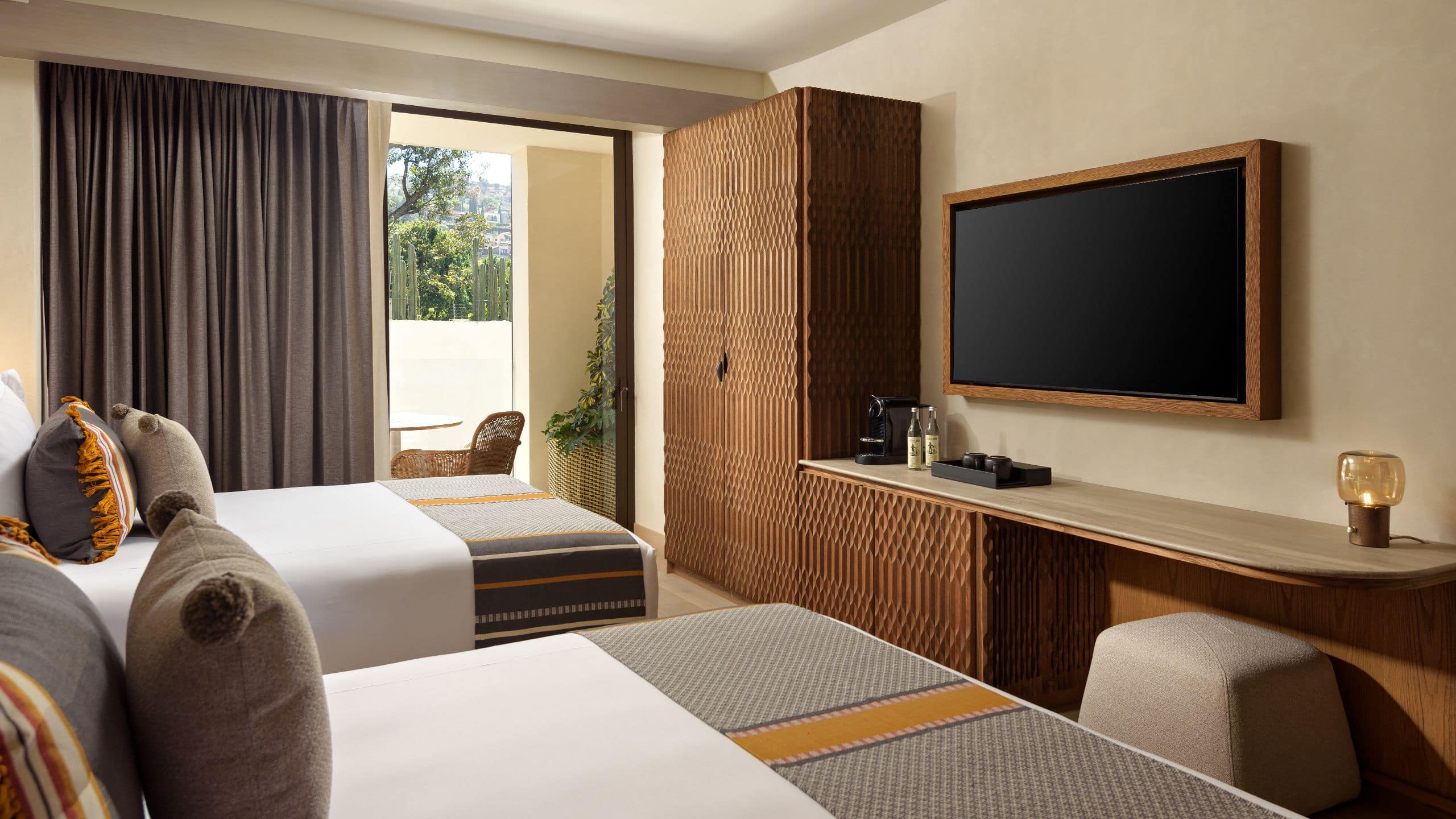 Numu Boutique Hotel San Miguel de Allende Deluxe Double Queen Beds Television