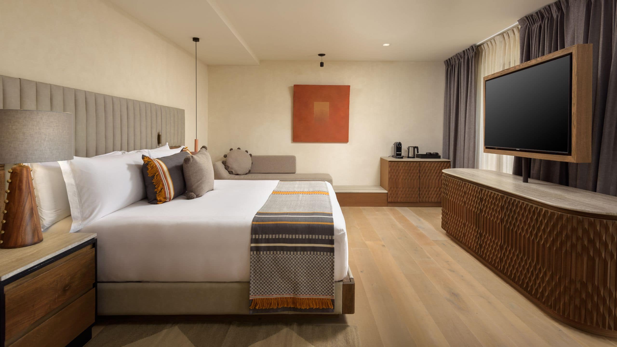 Numu Boutique Hotel San Miguel de Allende Premium King Guestroom Bed Television