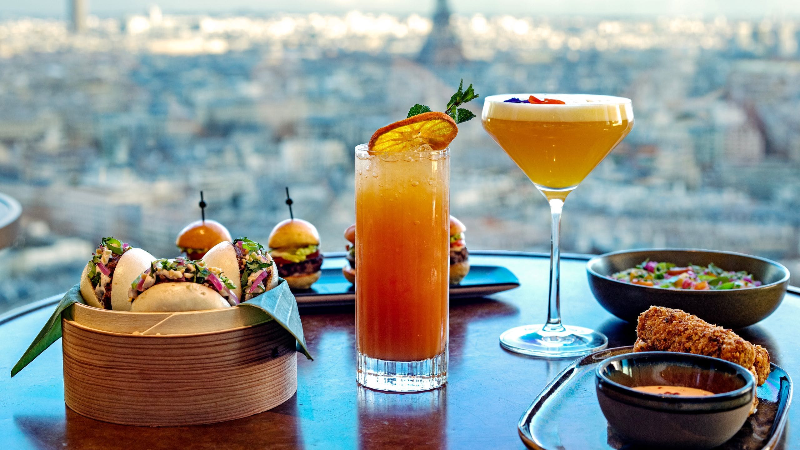 Hyatt Regency Paris Étoile Skybar Cocktails With Tapas