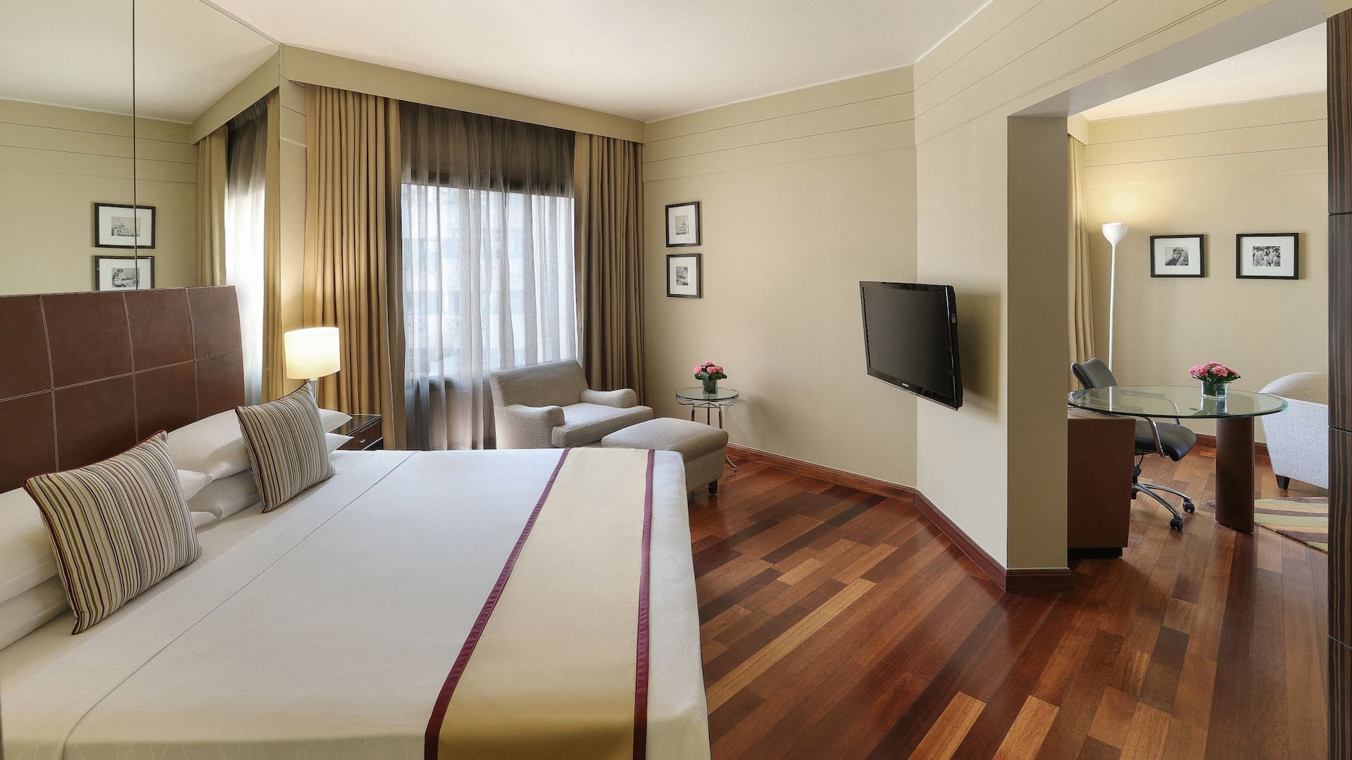 Hyatt Regency Delhi Terrace Suite Bedroom Television