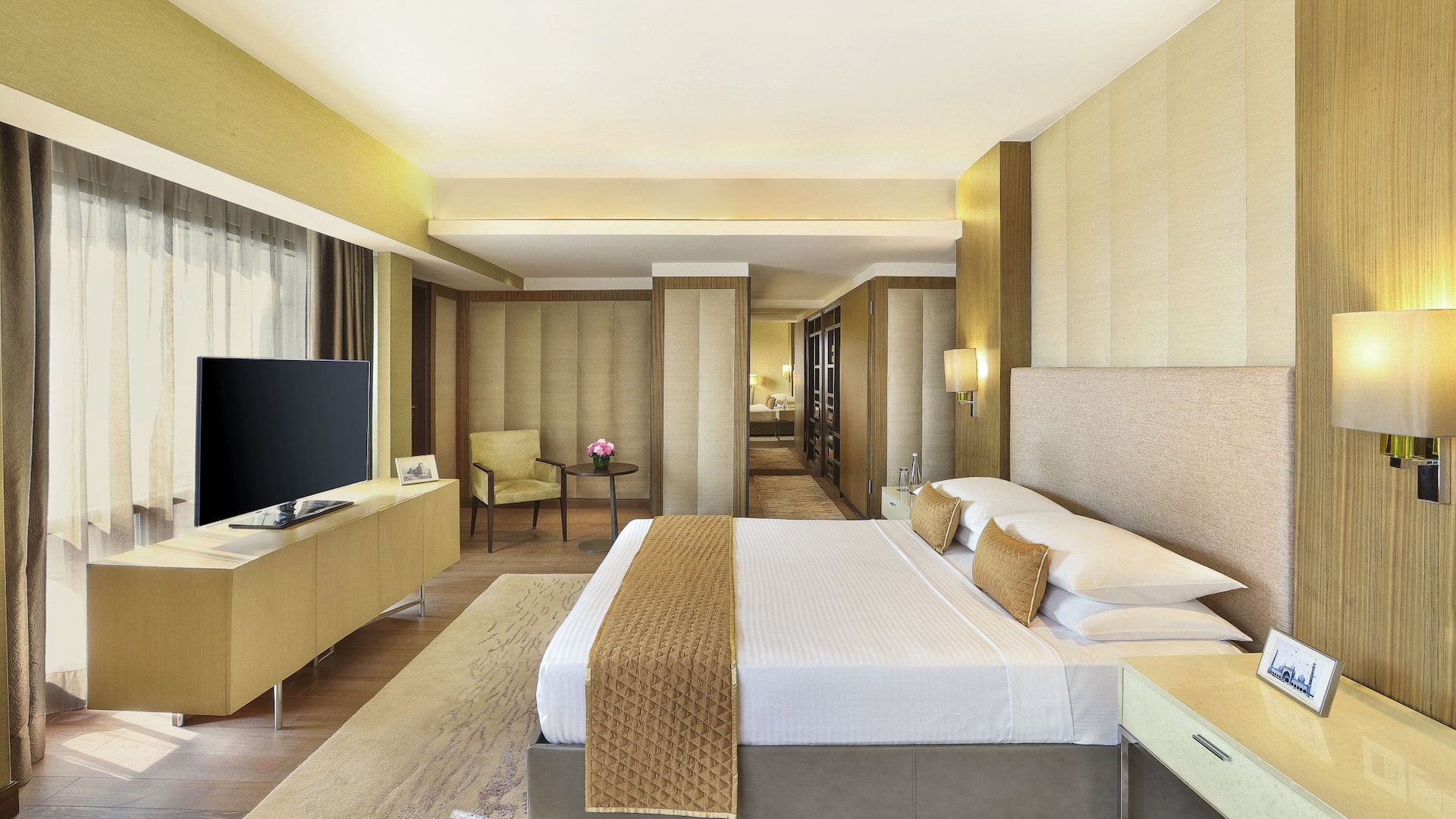 Hyatt Regency Delhi Diplomat Suite Bedroom Television