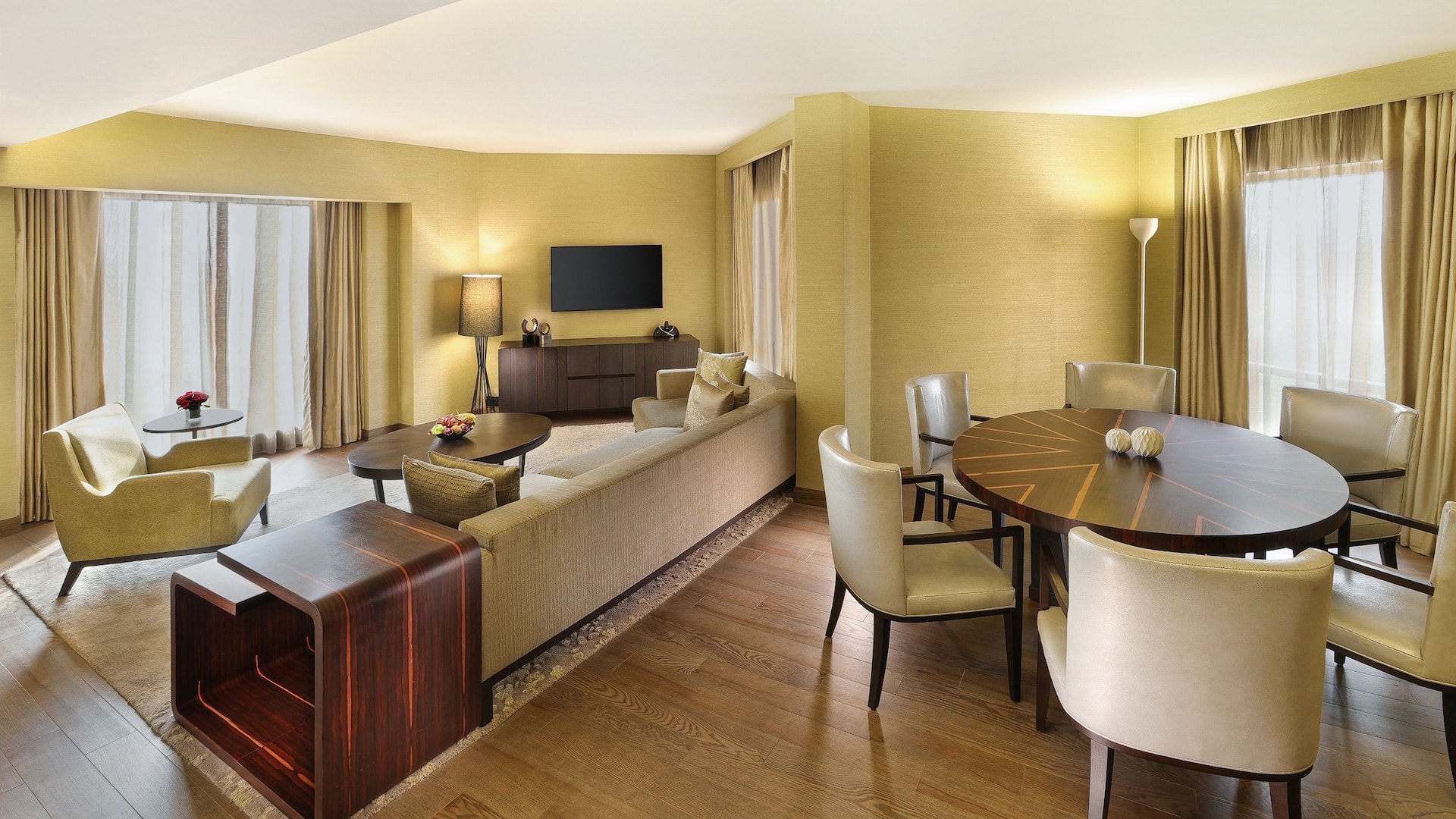 Hyatt Regency Delhi Diplomat Suite Living Area Dining Table