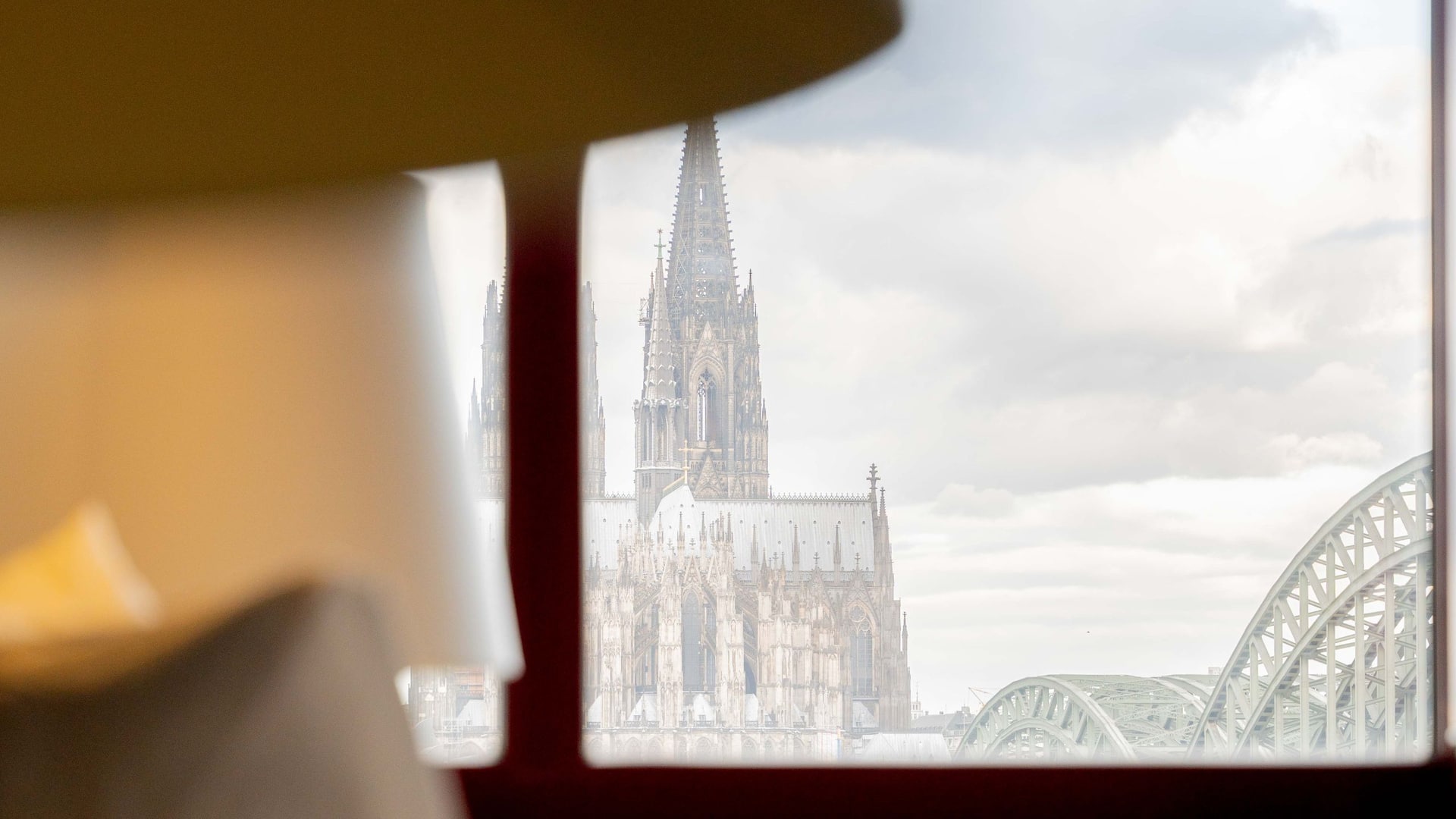 Window with a view of Cologne Cathedral at Hyatt Regency Cologne